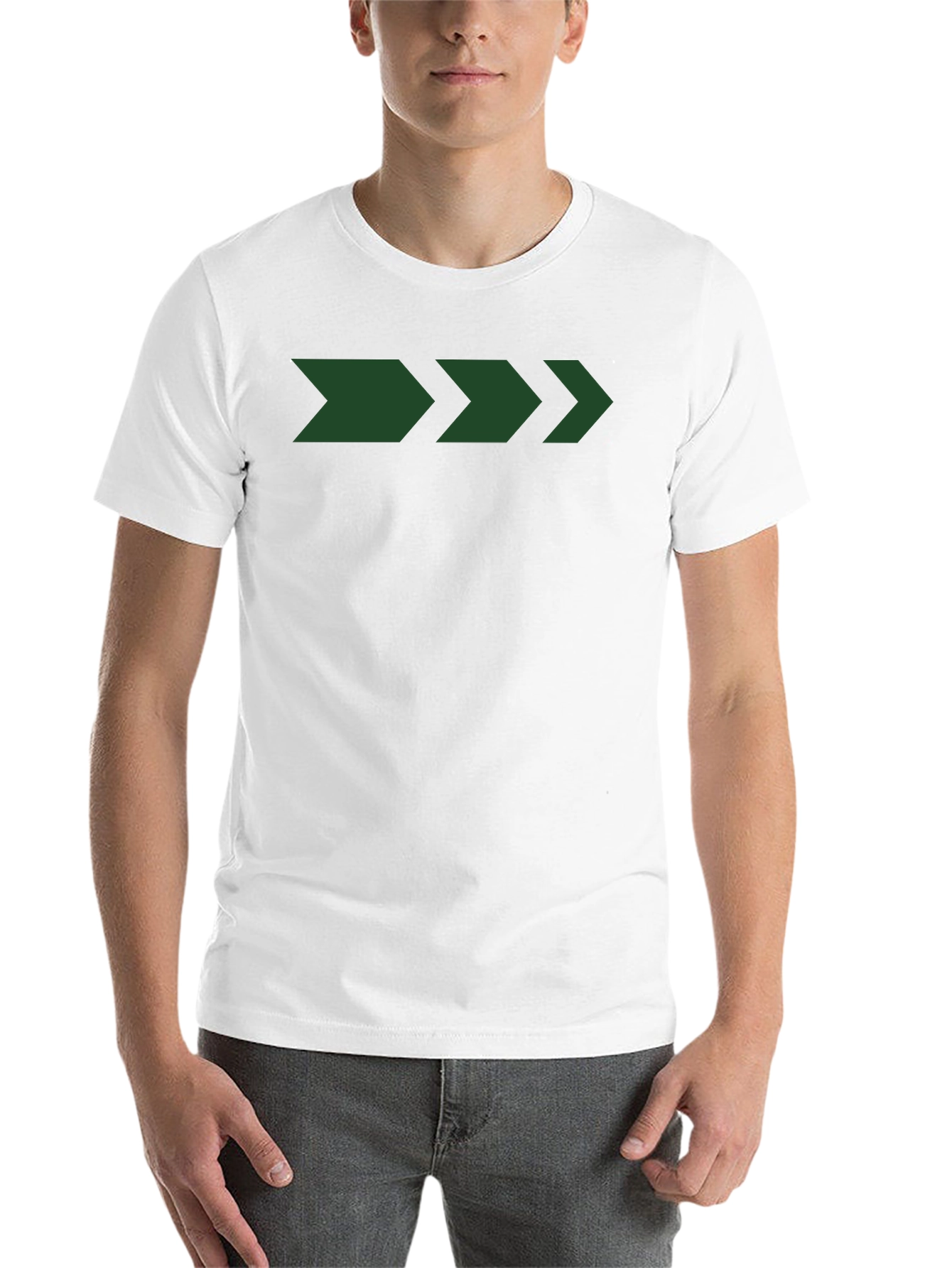 Men's Black T-Shirt with Green Arrow Graphic - 14