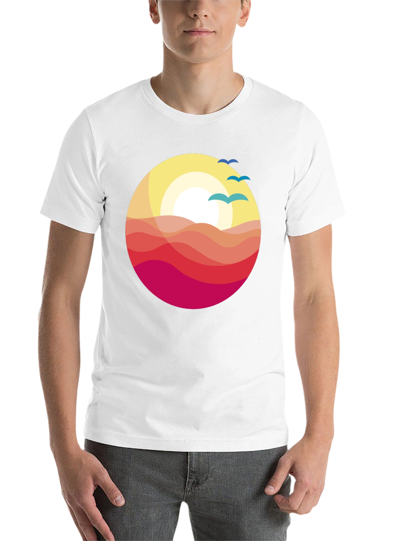 Black Sunset Waves Graphic Tee - Stylish Comfort view 14