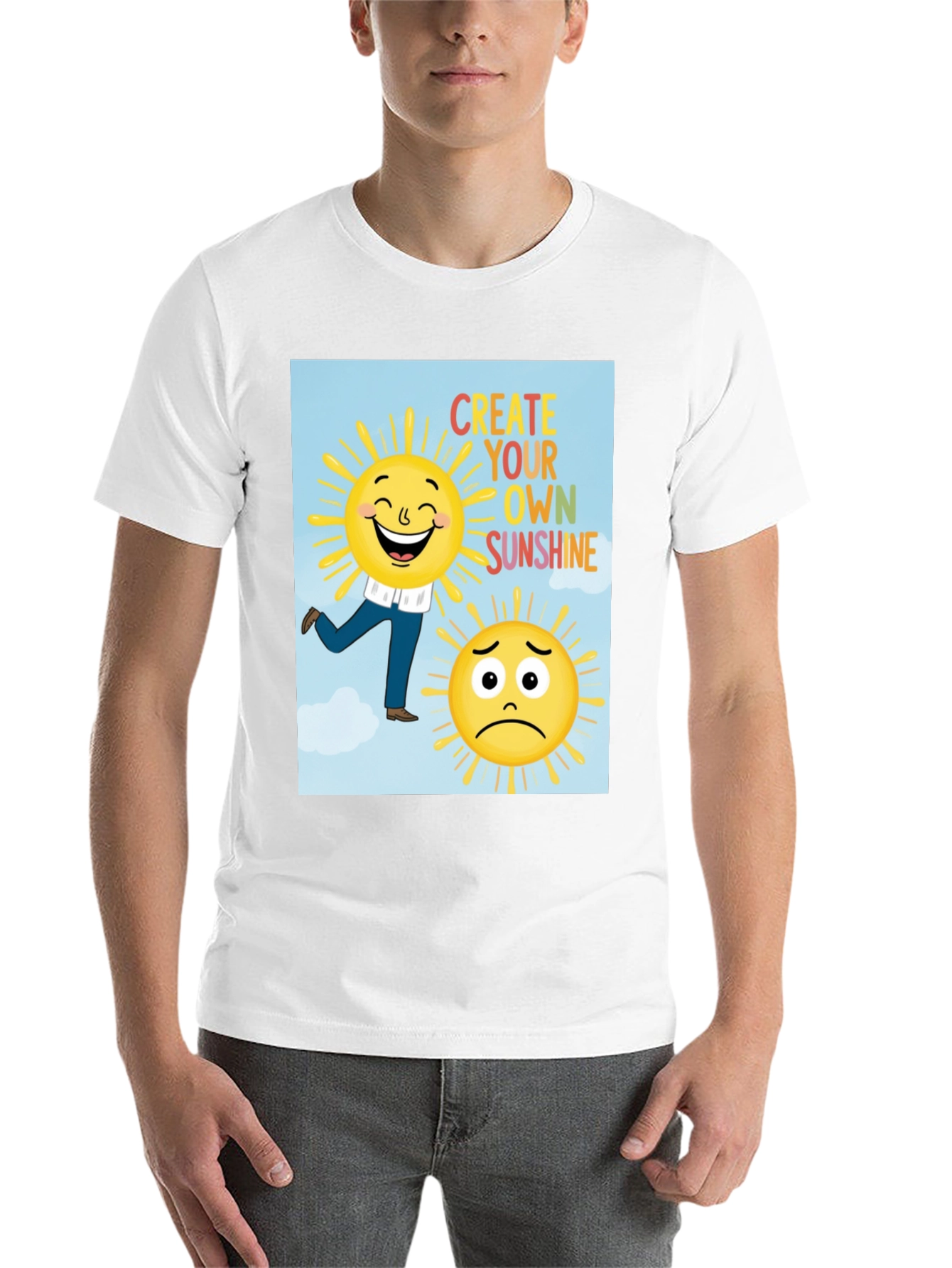 Black Cheerful Graphic T-Shirt: Create Your Own Sunshine Tee view 14