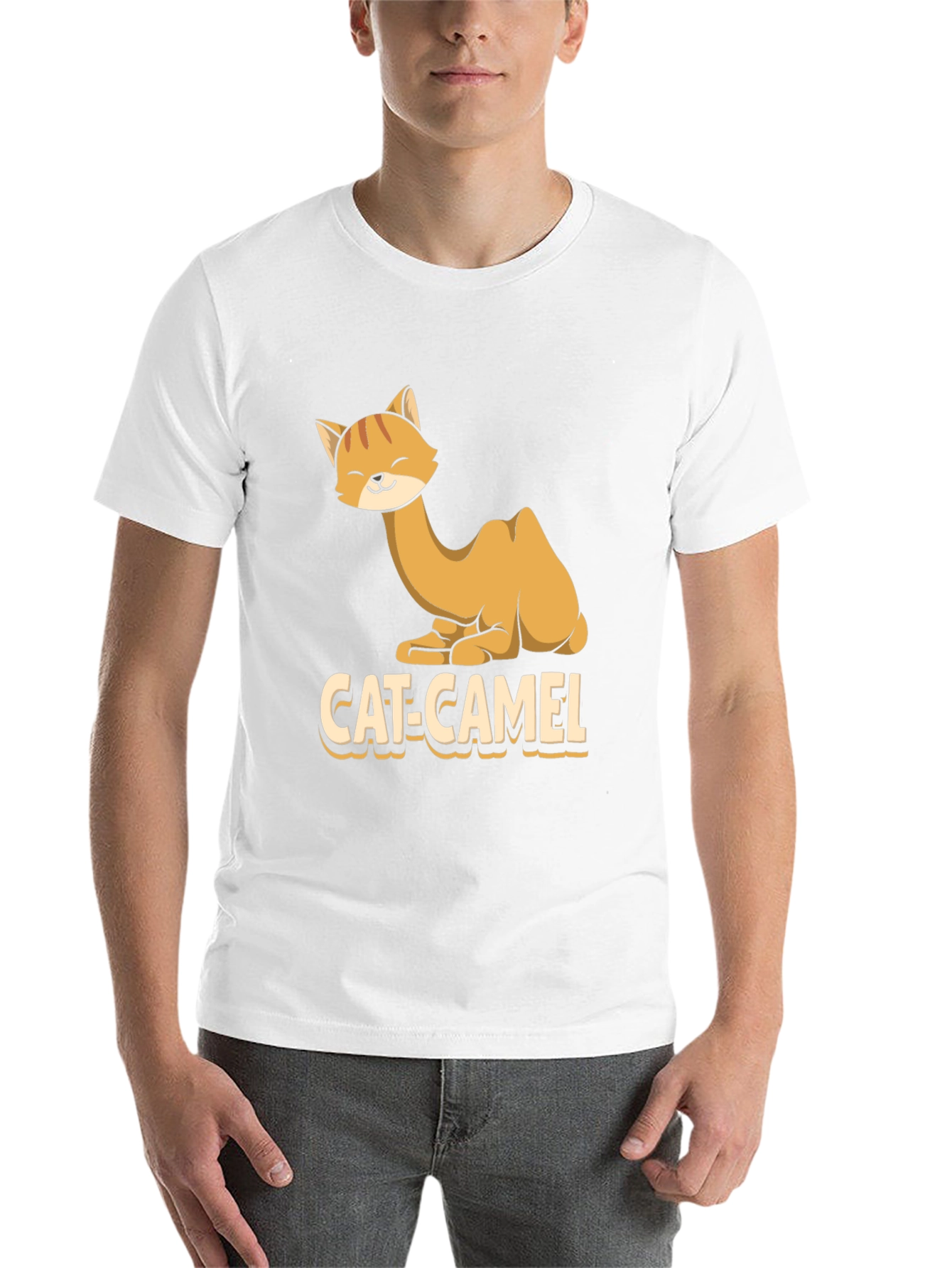 Black Cat-Camel Graphic T-Shirt - Humorous Animal Tee view 14