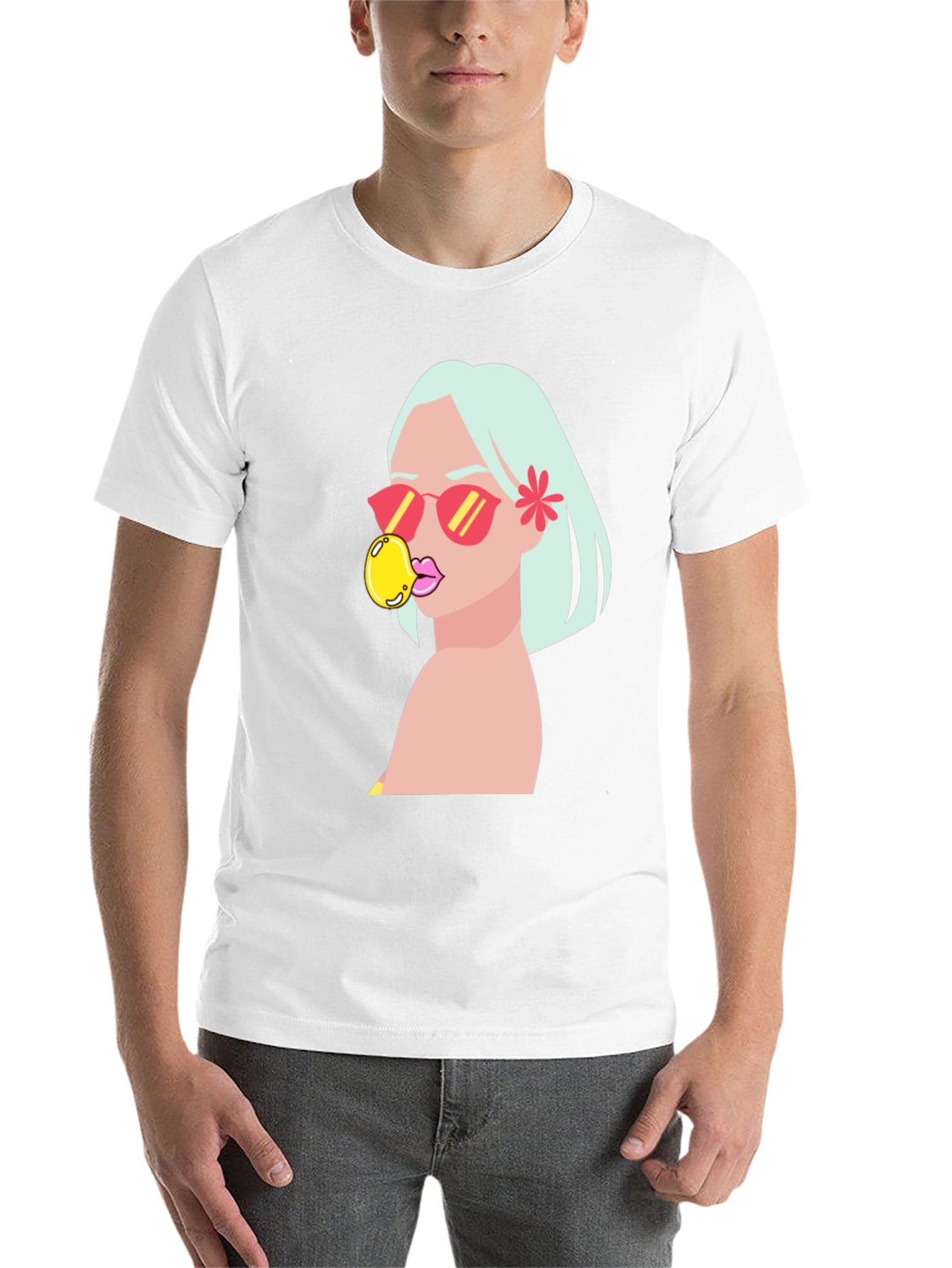 Bubblegum Pop Art T-Shirt - Casual Graphic Tee - 14