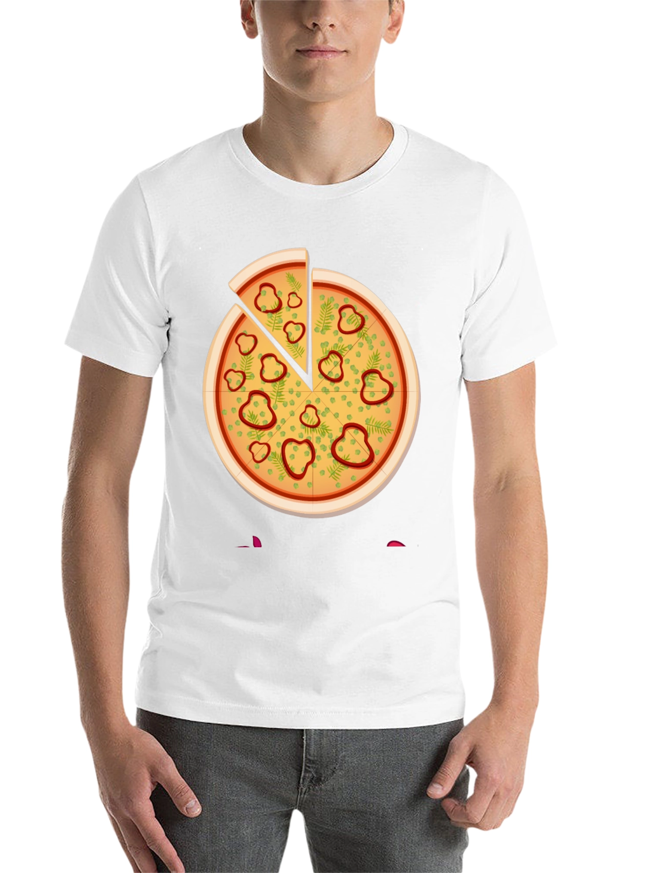 Black Pizza Graphic Tee - Unisex Crew Neck view 14