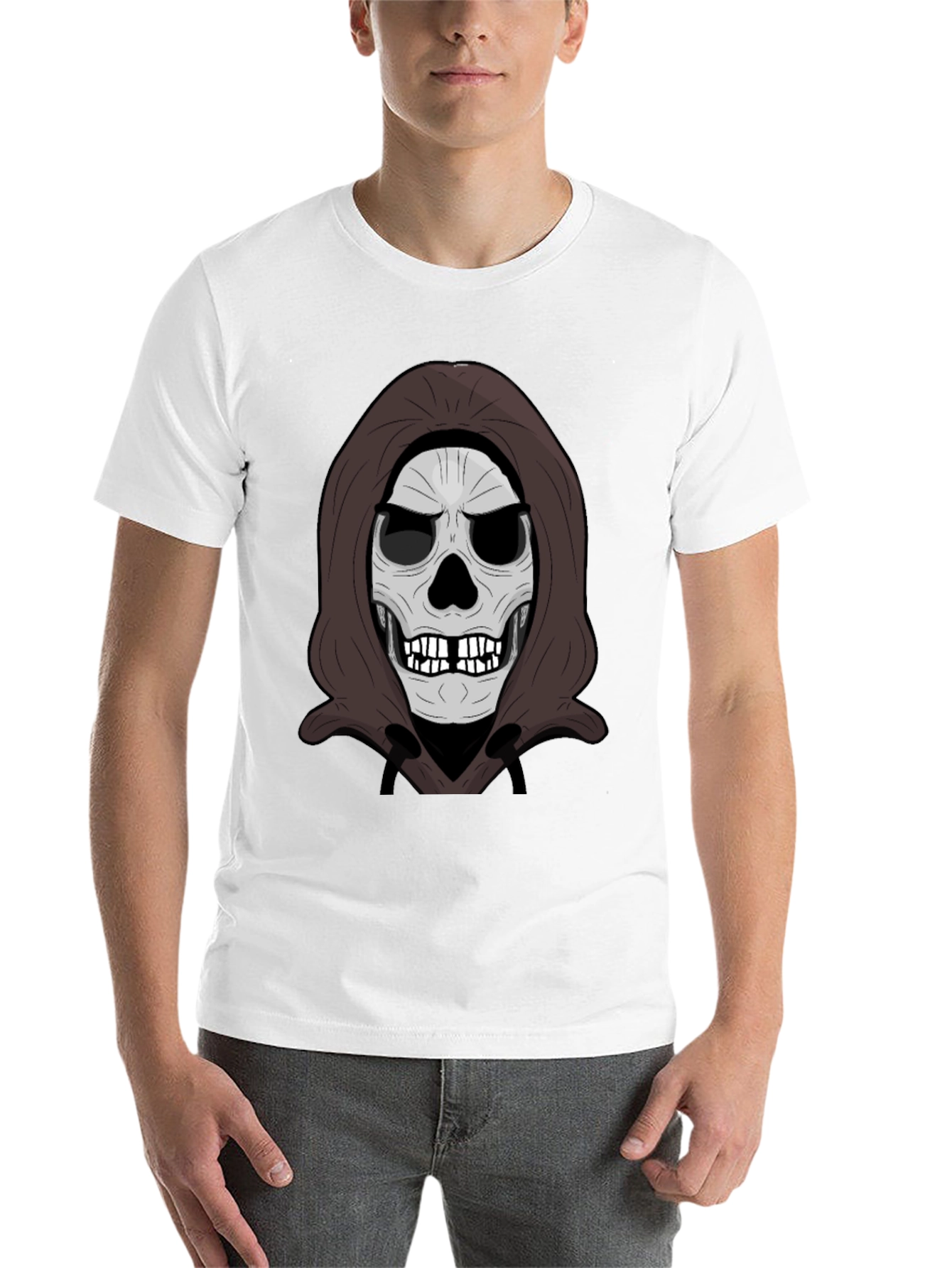 Black Grim Reaper Skull Graphic Black T-Shirt view 14