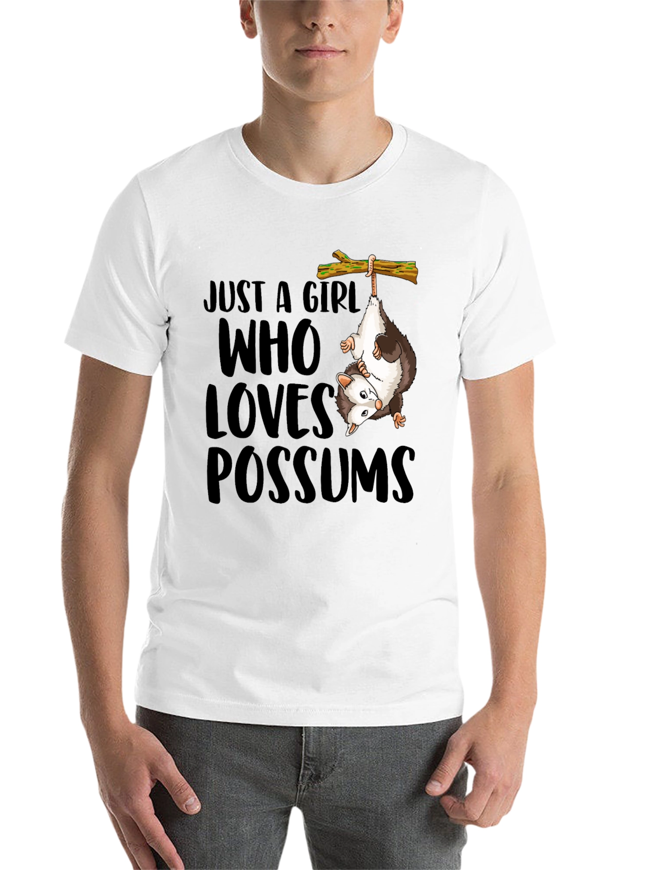 Black Just a Girl Who Loves Possums T-Shirt view 14