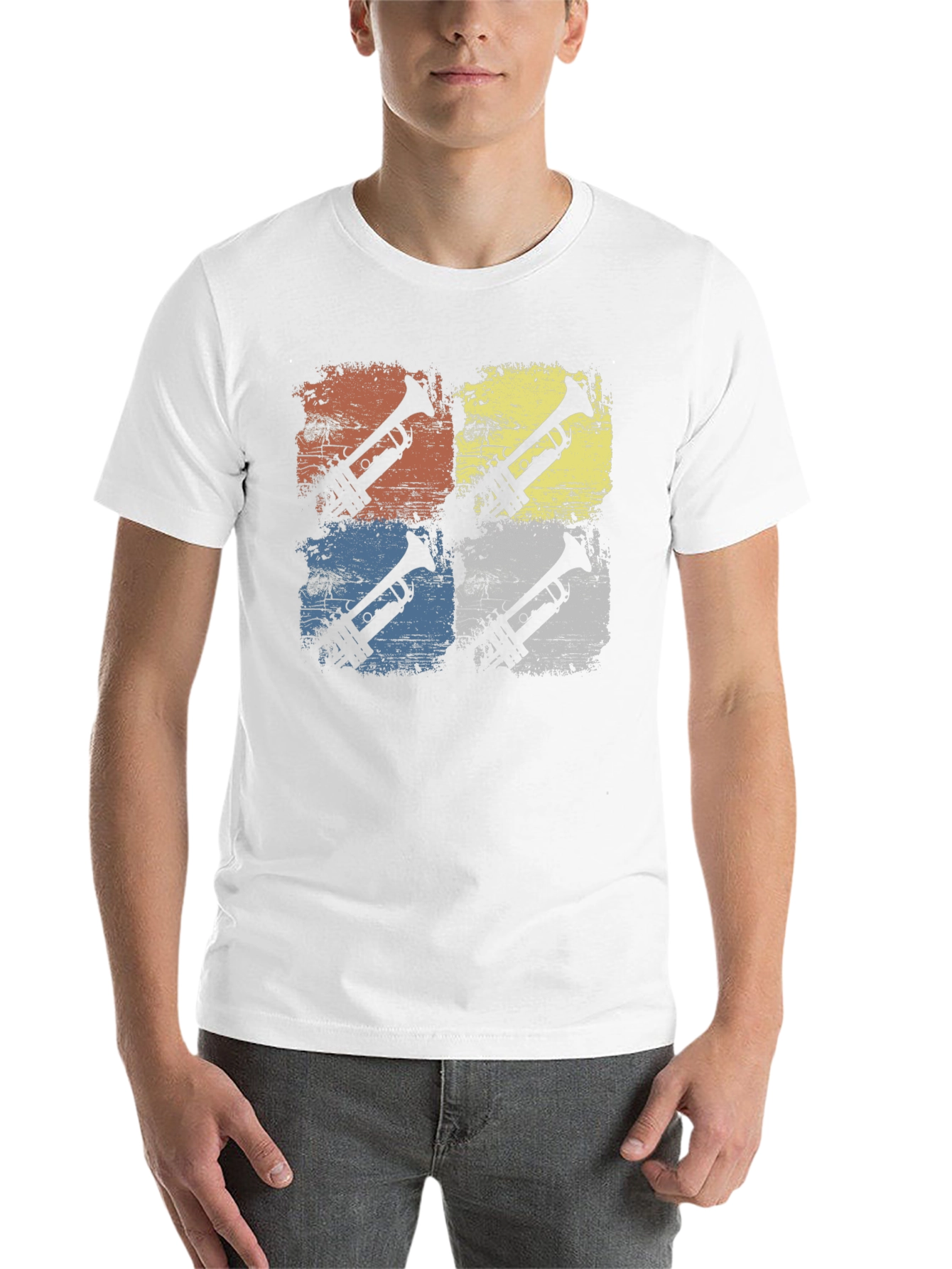 Black Retro Trumpet Pop Art Graphic Tee view 14