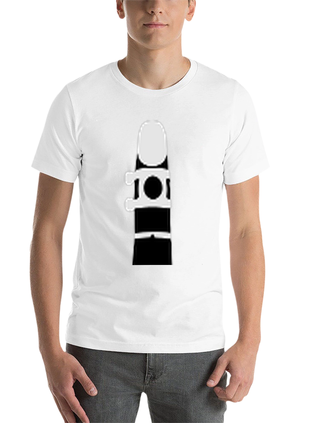 Black Clarinet Silhouette Graphic Tee - Black Cotton T-Shirt view 14