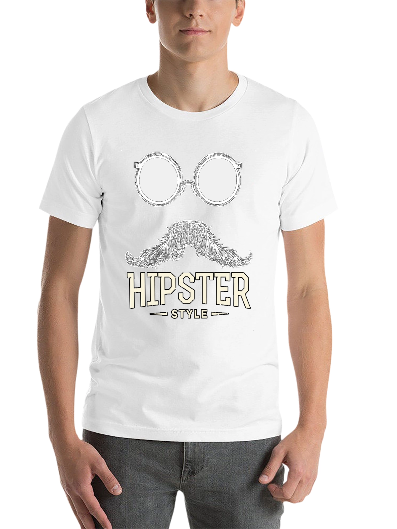 Black Hipster Style Graphic T-Shirt - Cool & Casual view 14