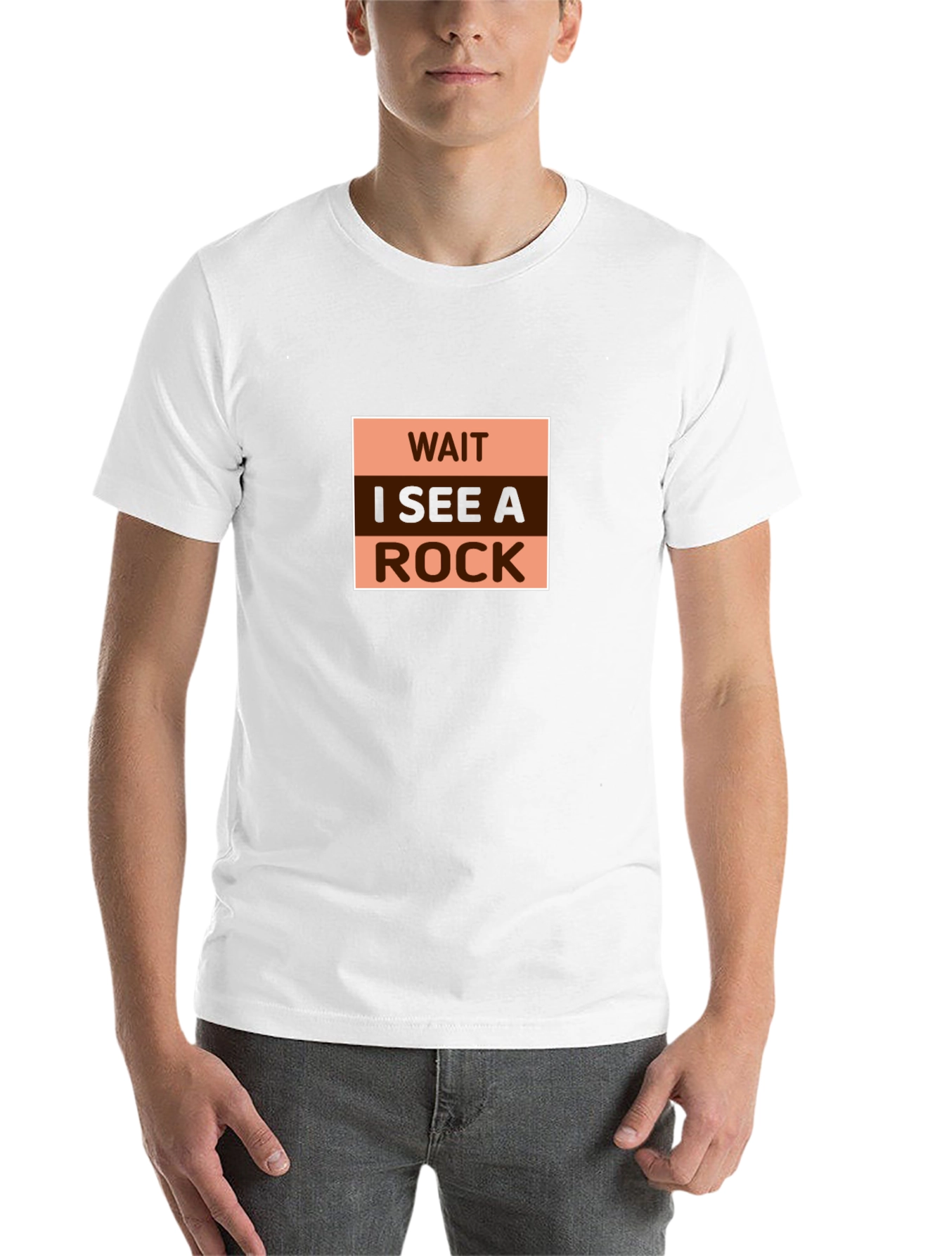 Black Wait I See A Rock - Funny Graphic Tee view 14
