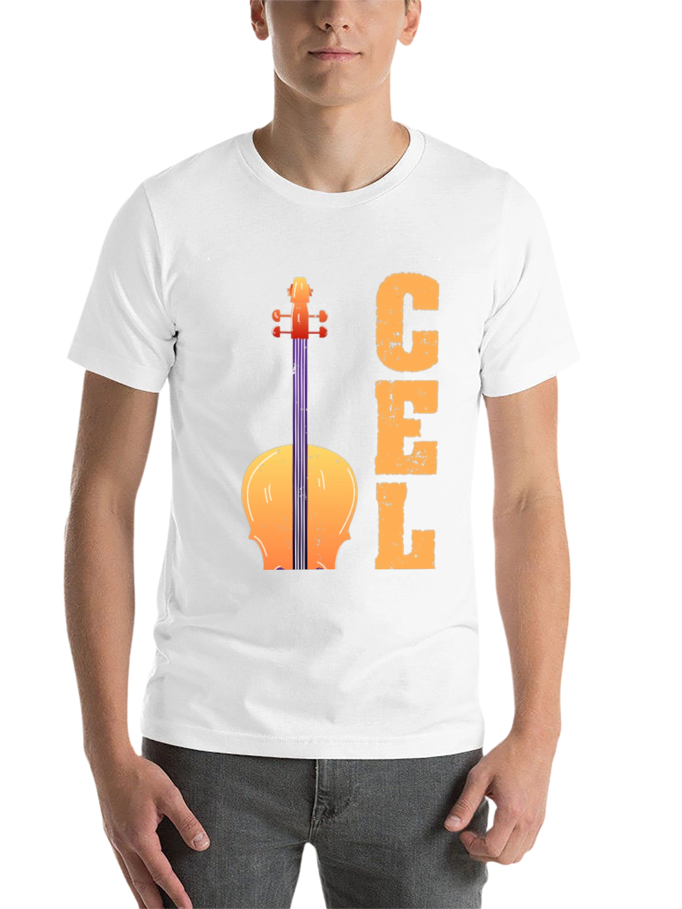Black Cello Graphic Tee - Musical Instrument T-Shirt view 14