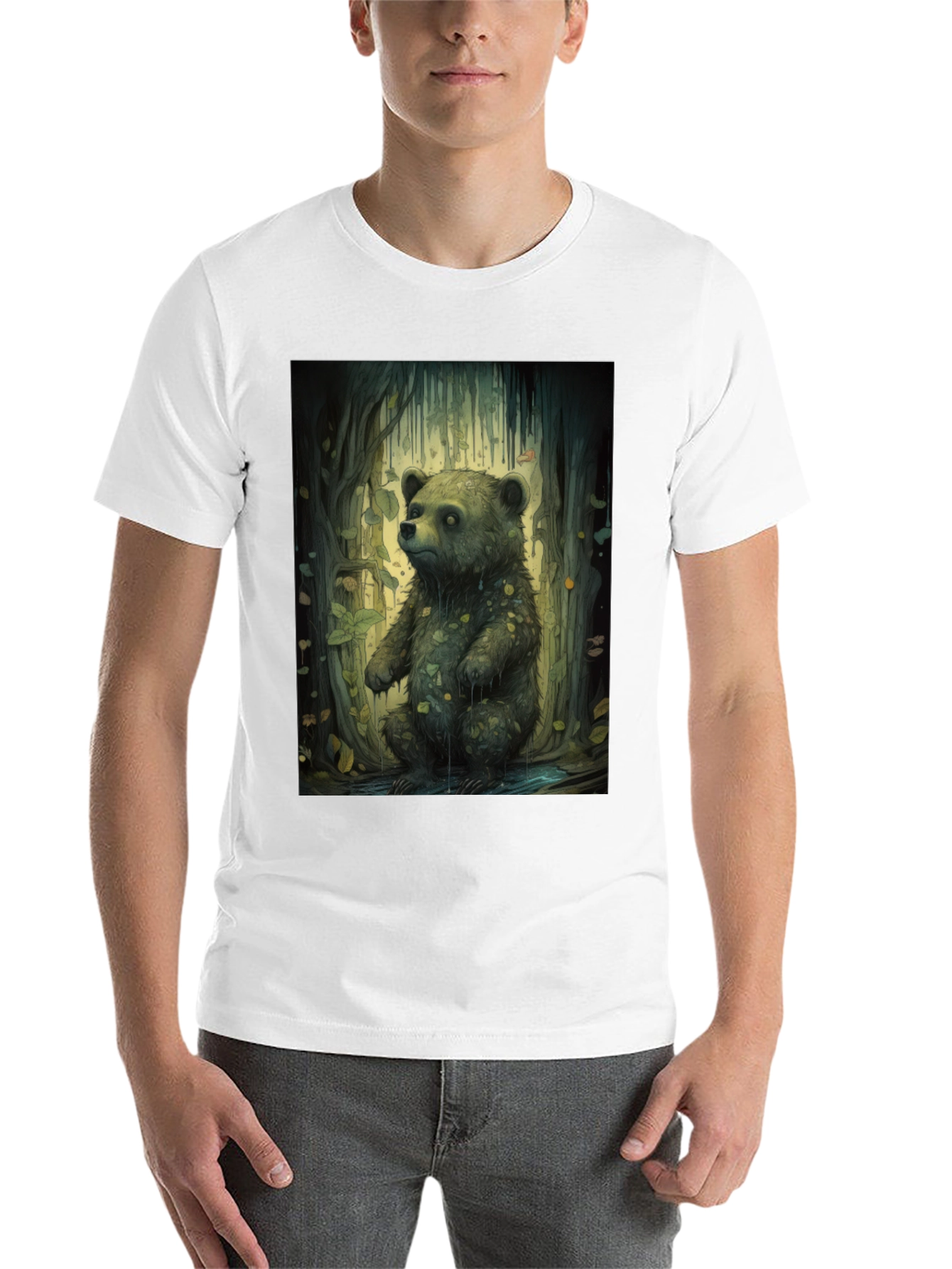 Black Bear Forest Graphic Tee - Nature Inspired Print view 14