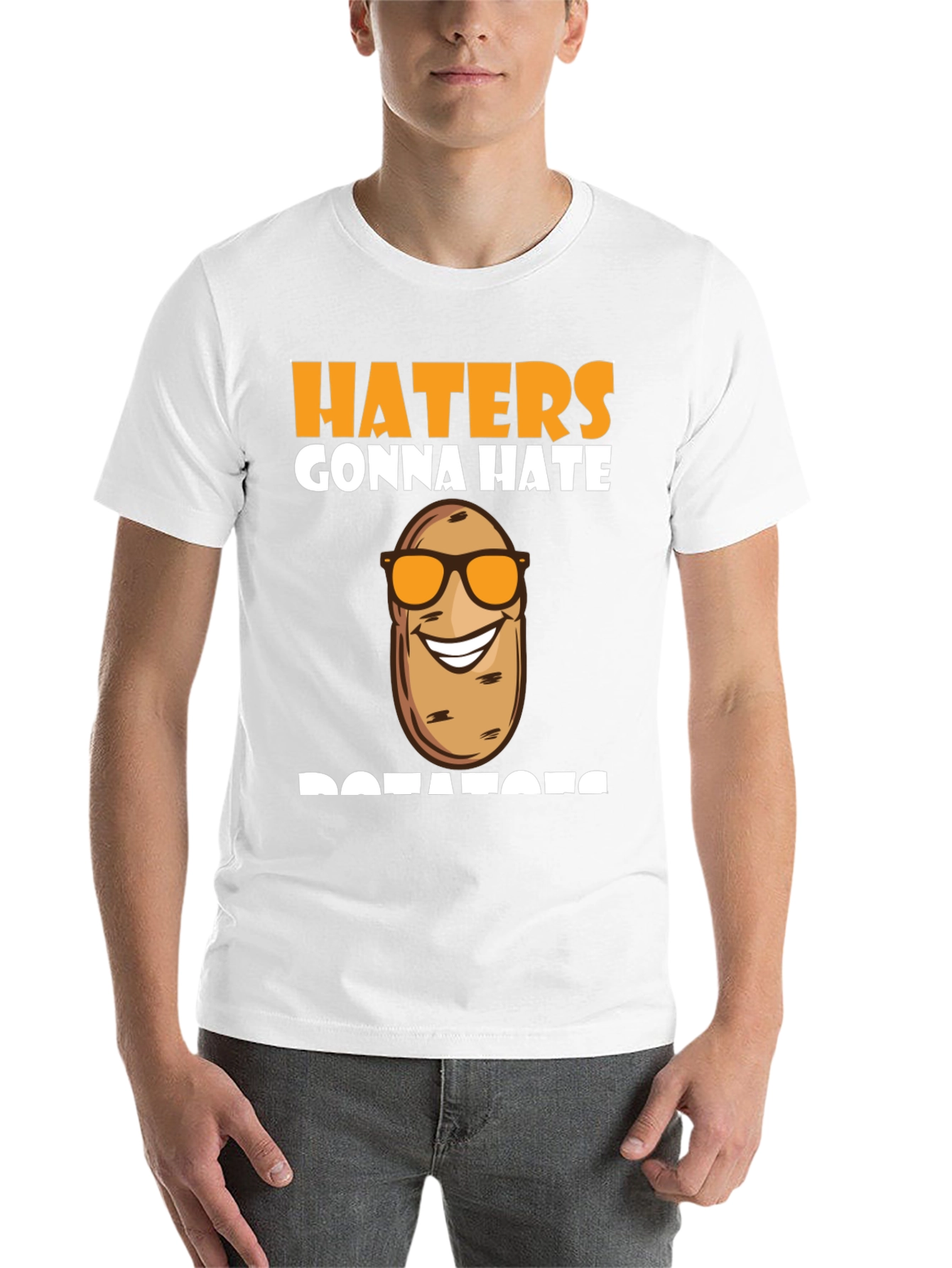 Haters Gonna Hate Cool Potato Sunglasses Black T-Shirt - 14