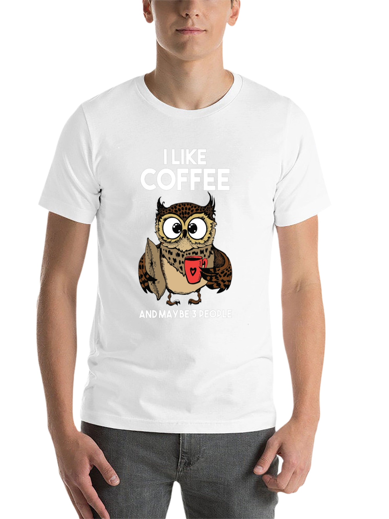 Black Funny Owl Coffee Lover T-Shirt - I Like Coffee view 14