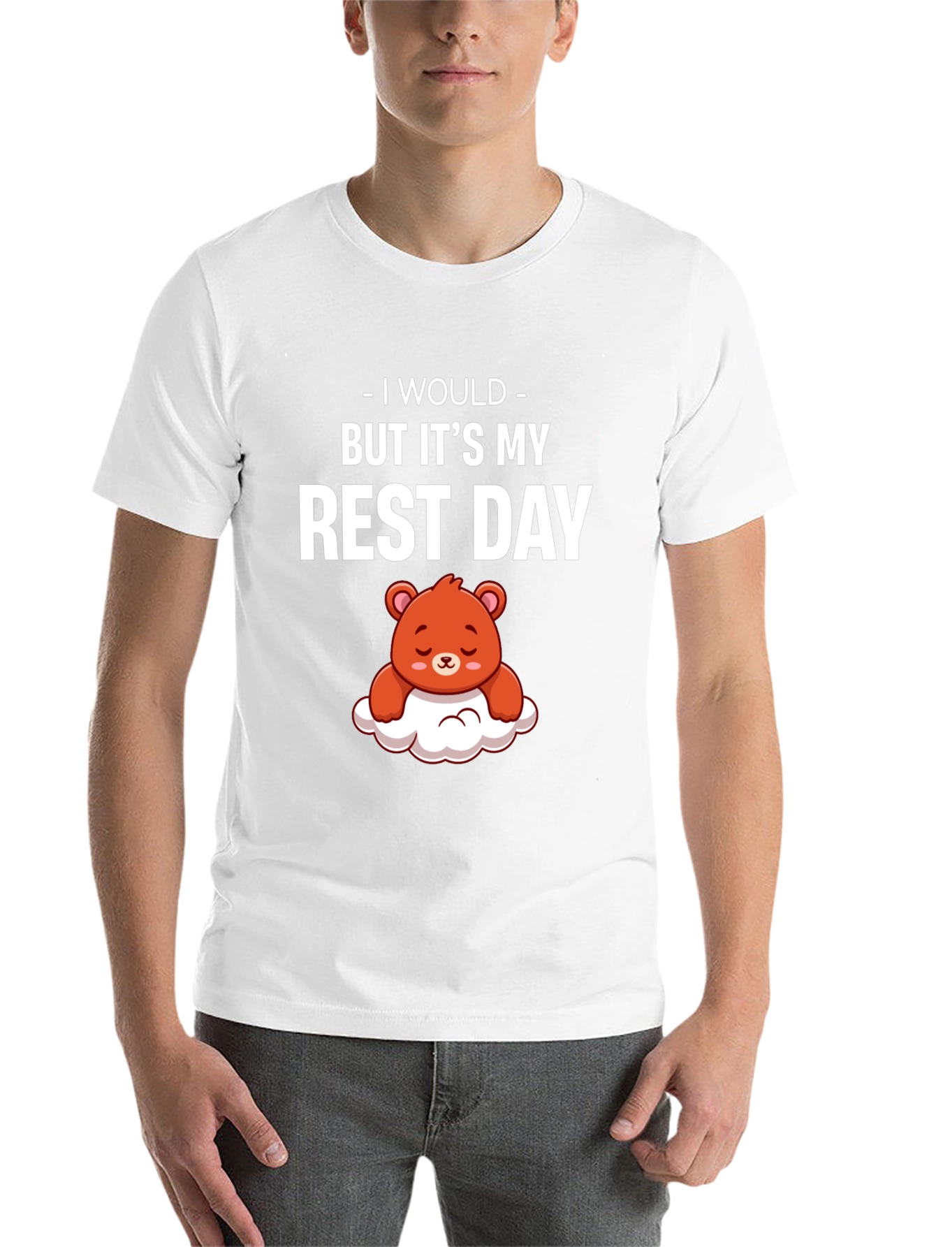 Black Rest Day T-Shirt - Cute Bear Graphic view 14