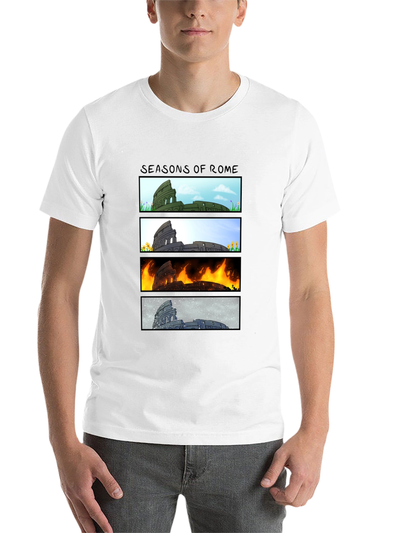 Black Seasons of Rome Graphic T-Shirt view 14