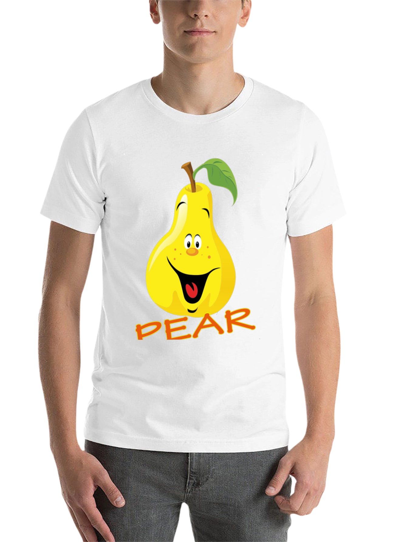 Black Funny Pear Cartoon T-Shirt view 14