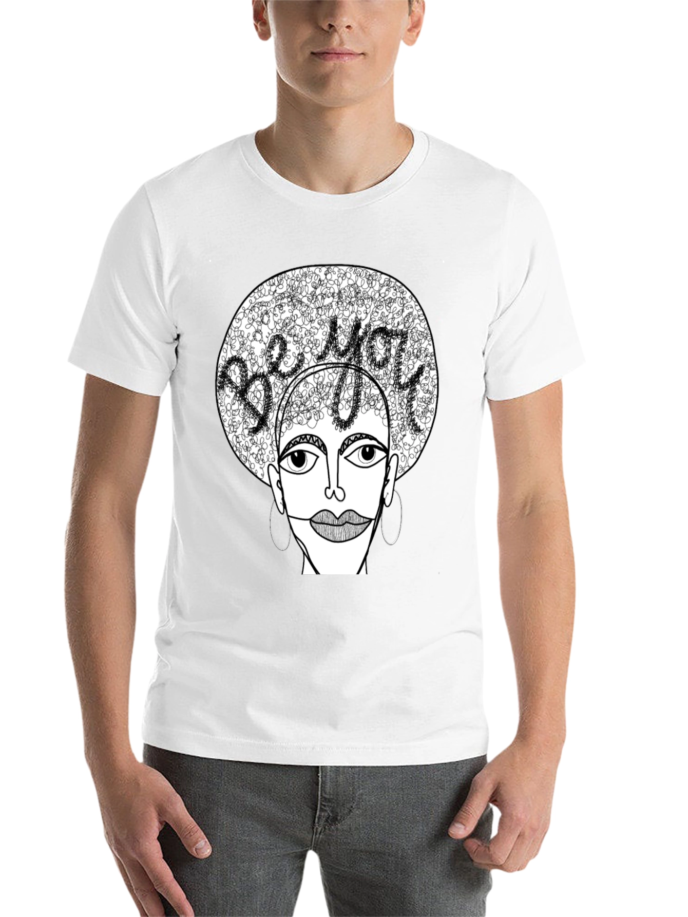 Black Be You Graphic Tee - Unique Artistic Design view 14