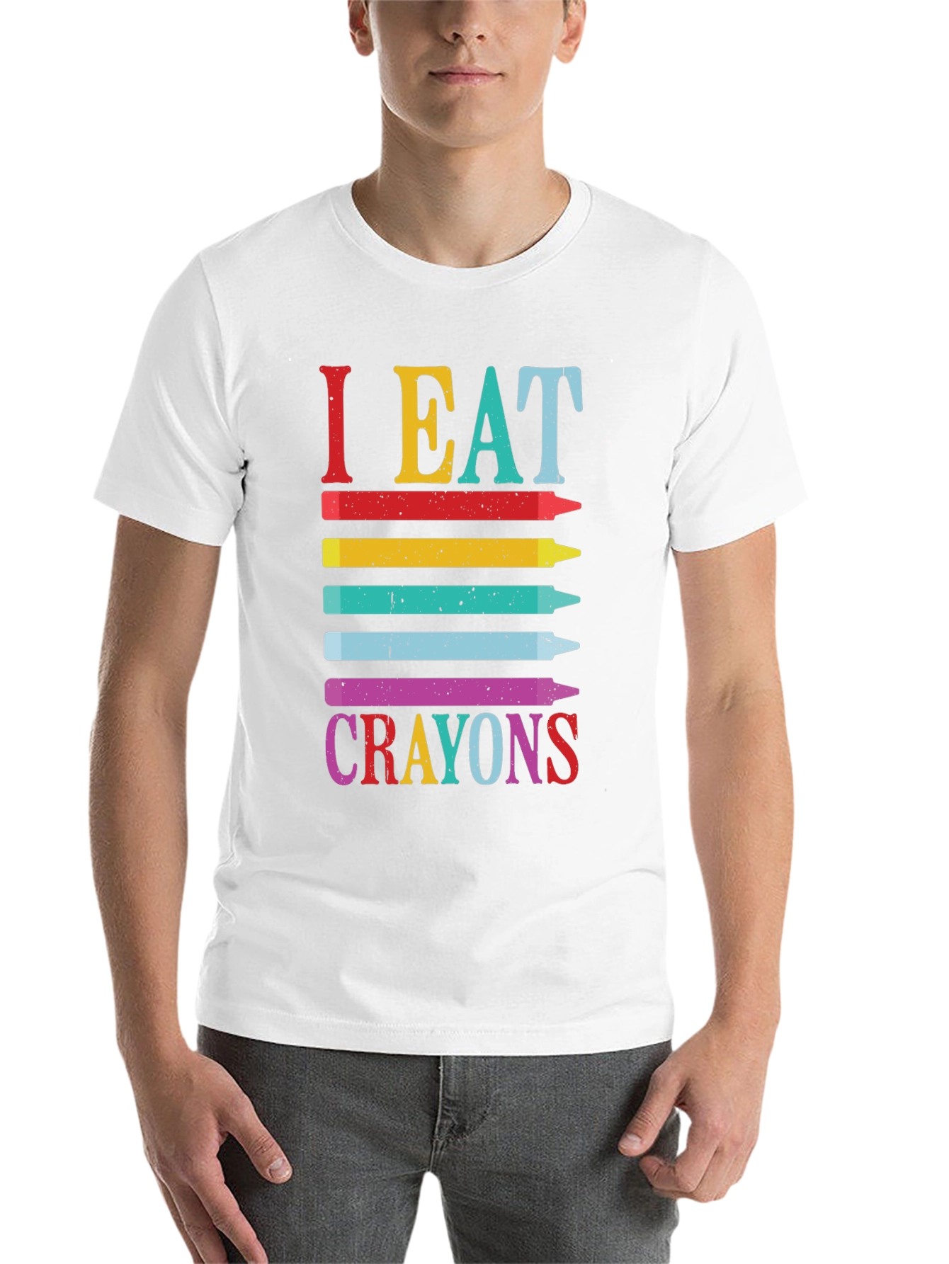 Black I Eat Crayons Graphic Tee - Funny Adult Humor Shirt view 14