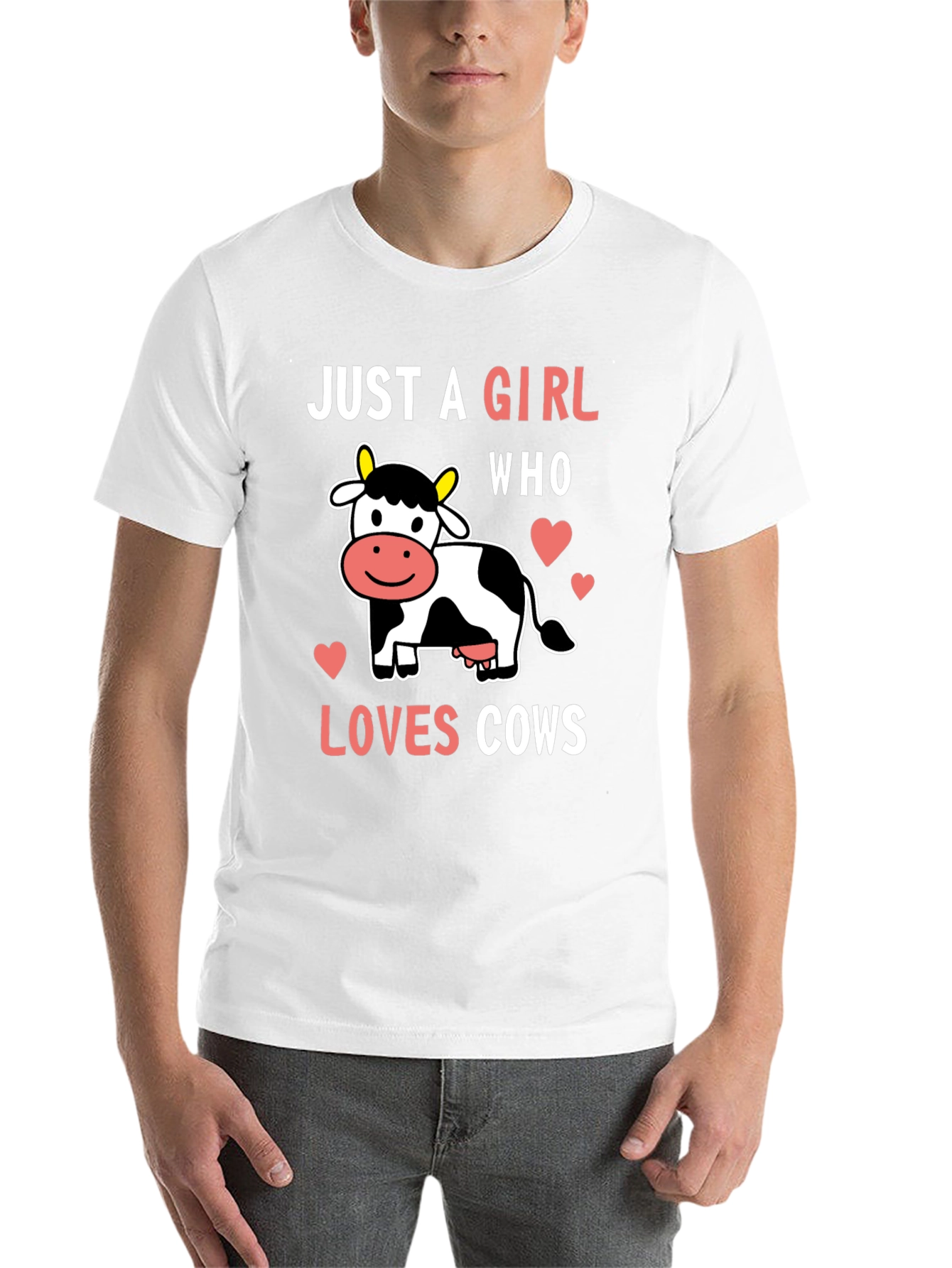 Black Just a Girl Who Loves Cows T-Shirt view 14