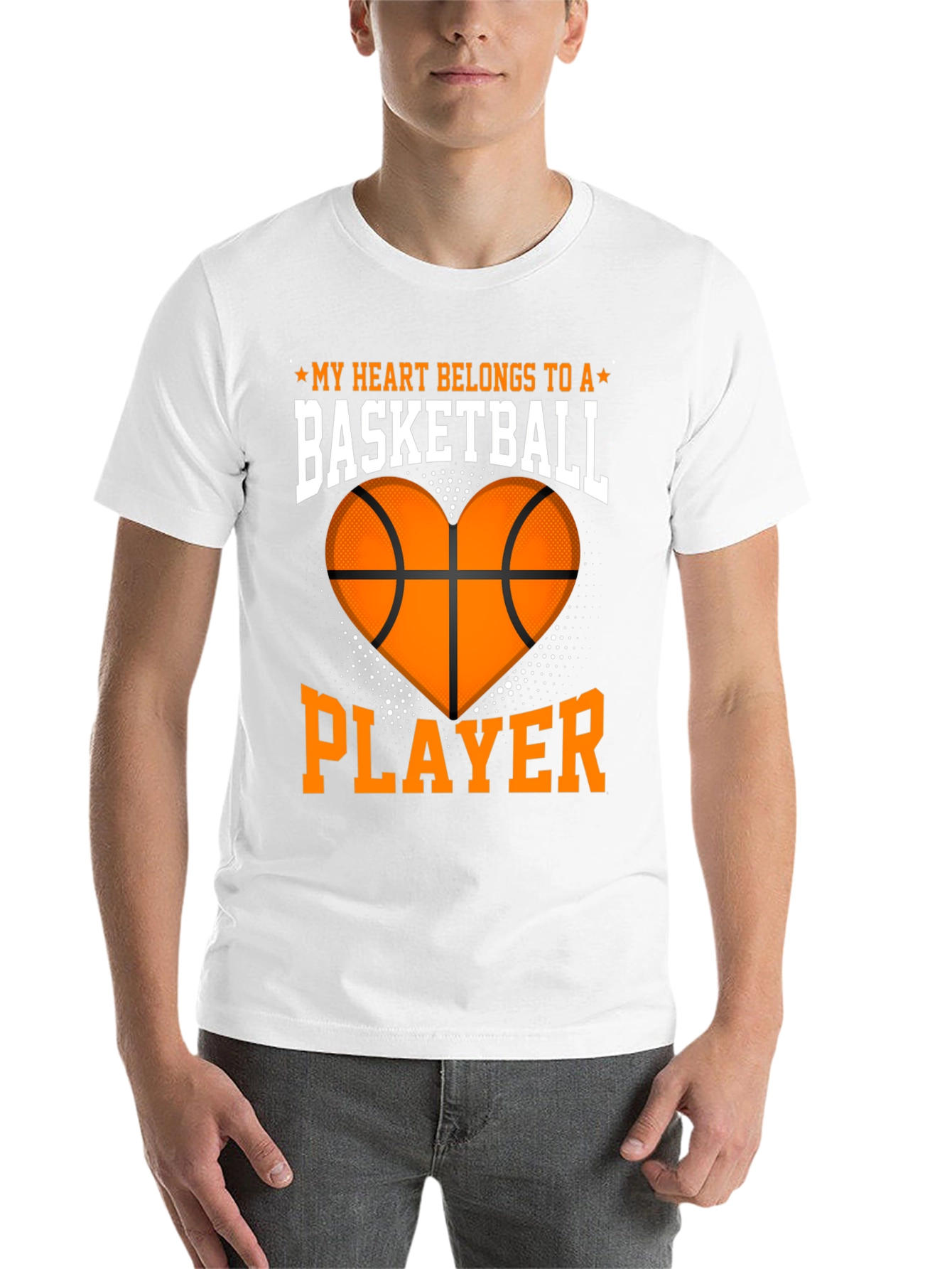 Black Basketball Lover's Heart T-Shirt view 14