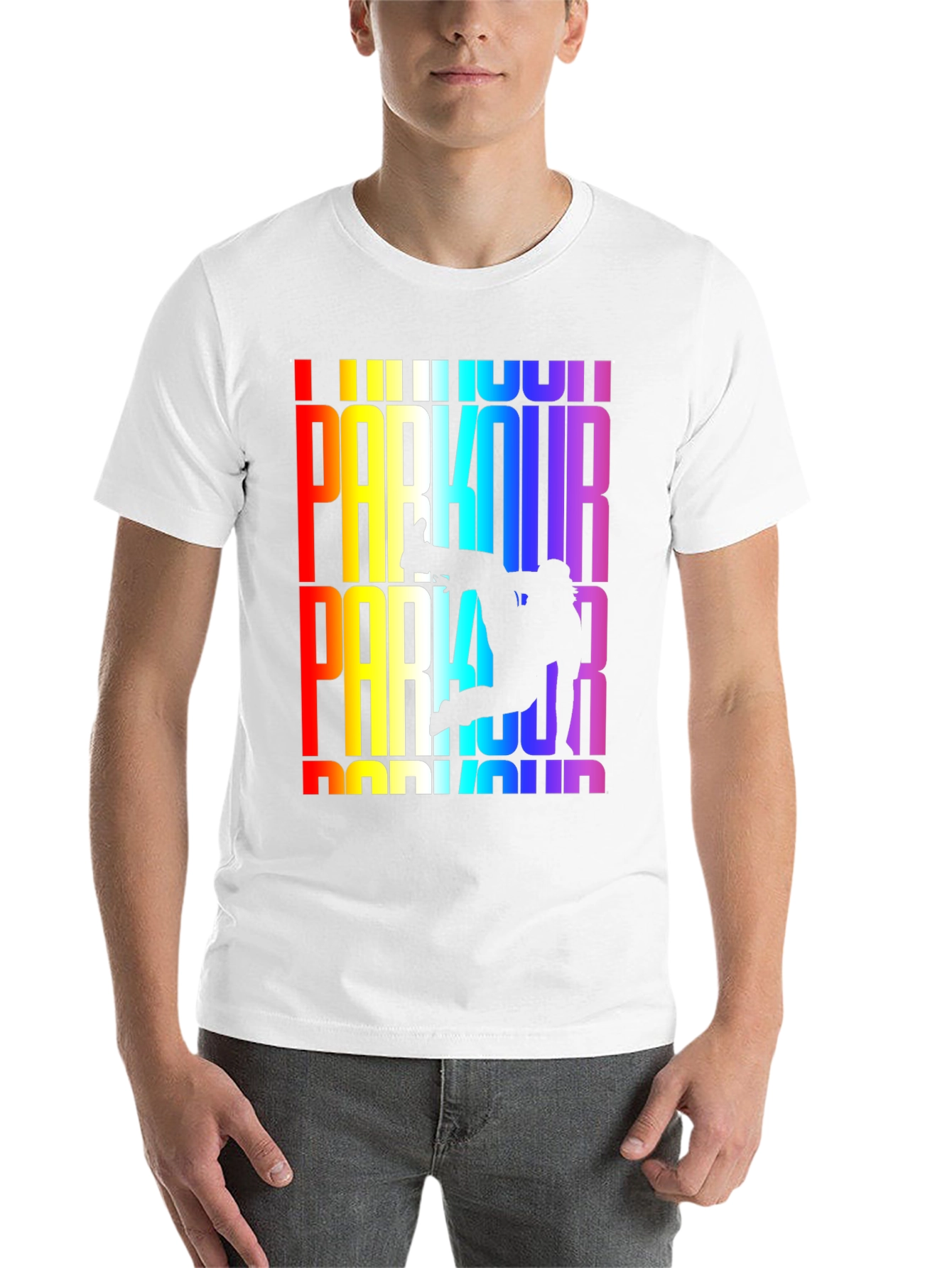 Black Rainbow Parkour Graphic Tee - Black view 14