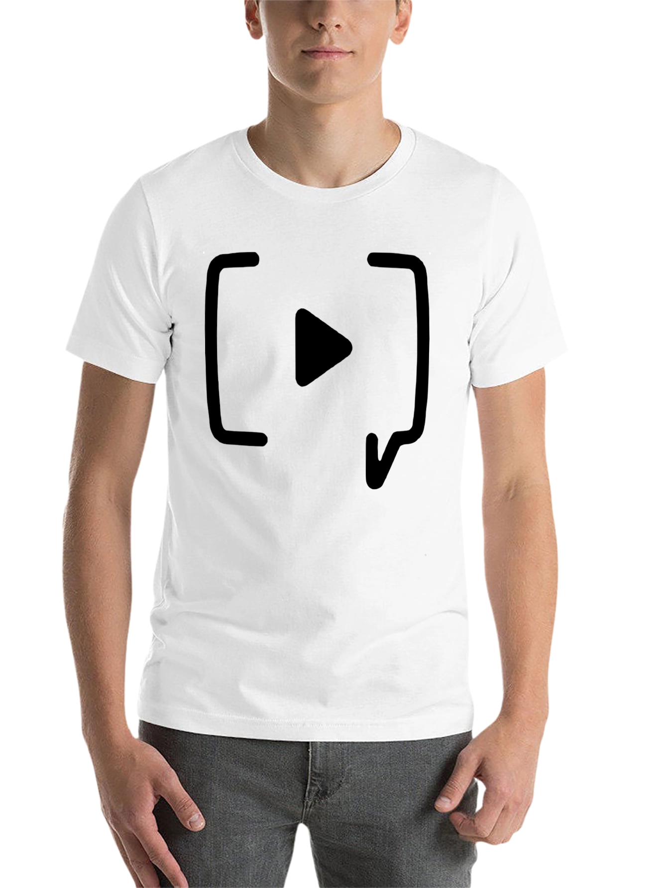 Black Play Icon Black T-Shirt - Stylish & Comfortable view 14