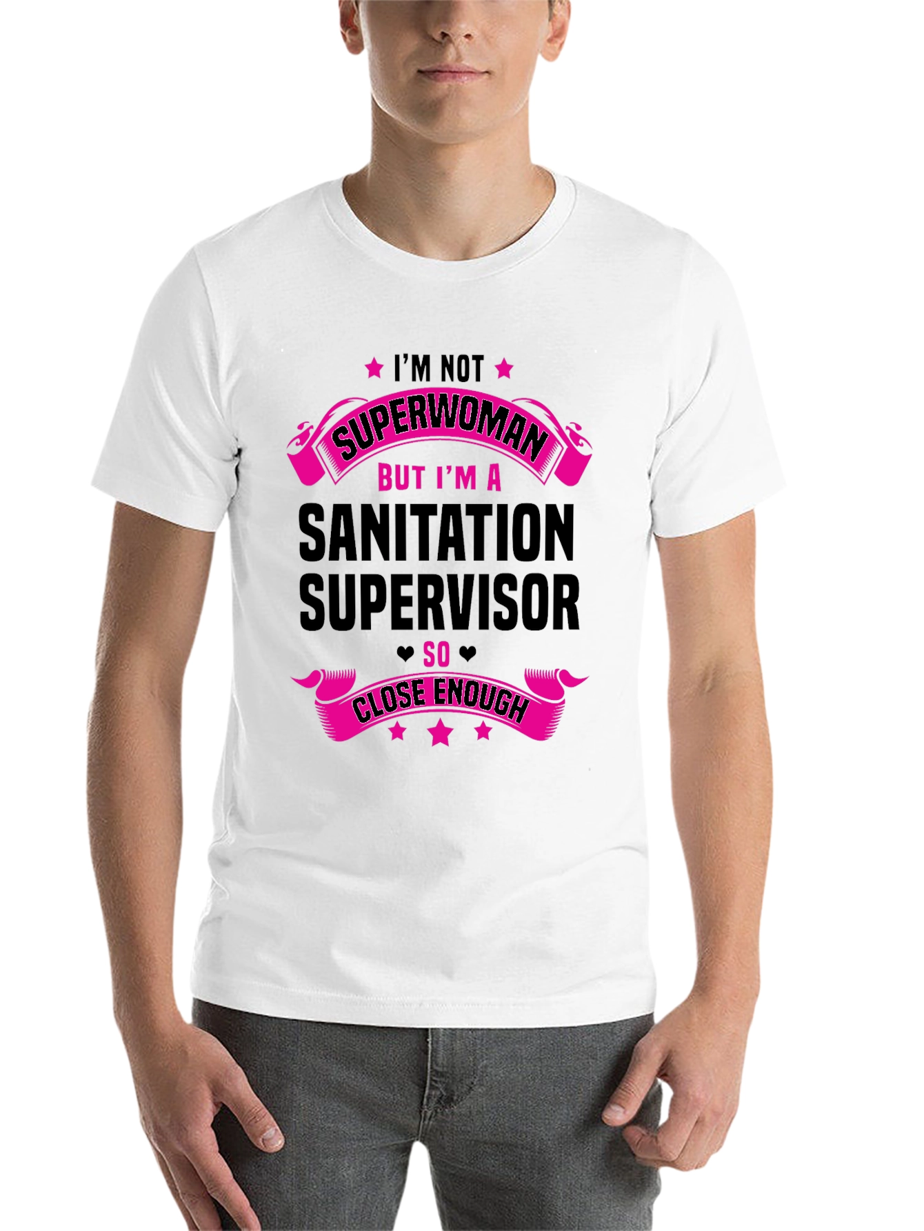 Black Sanitation Supervisor T-Shirt - Funny Superwoman Gift view 14