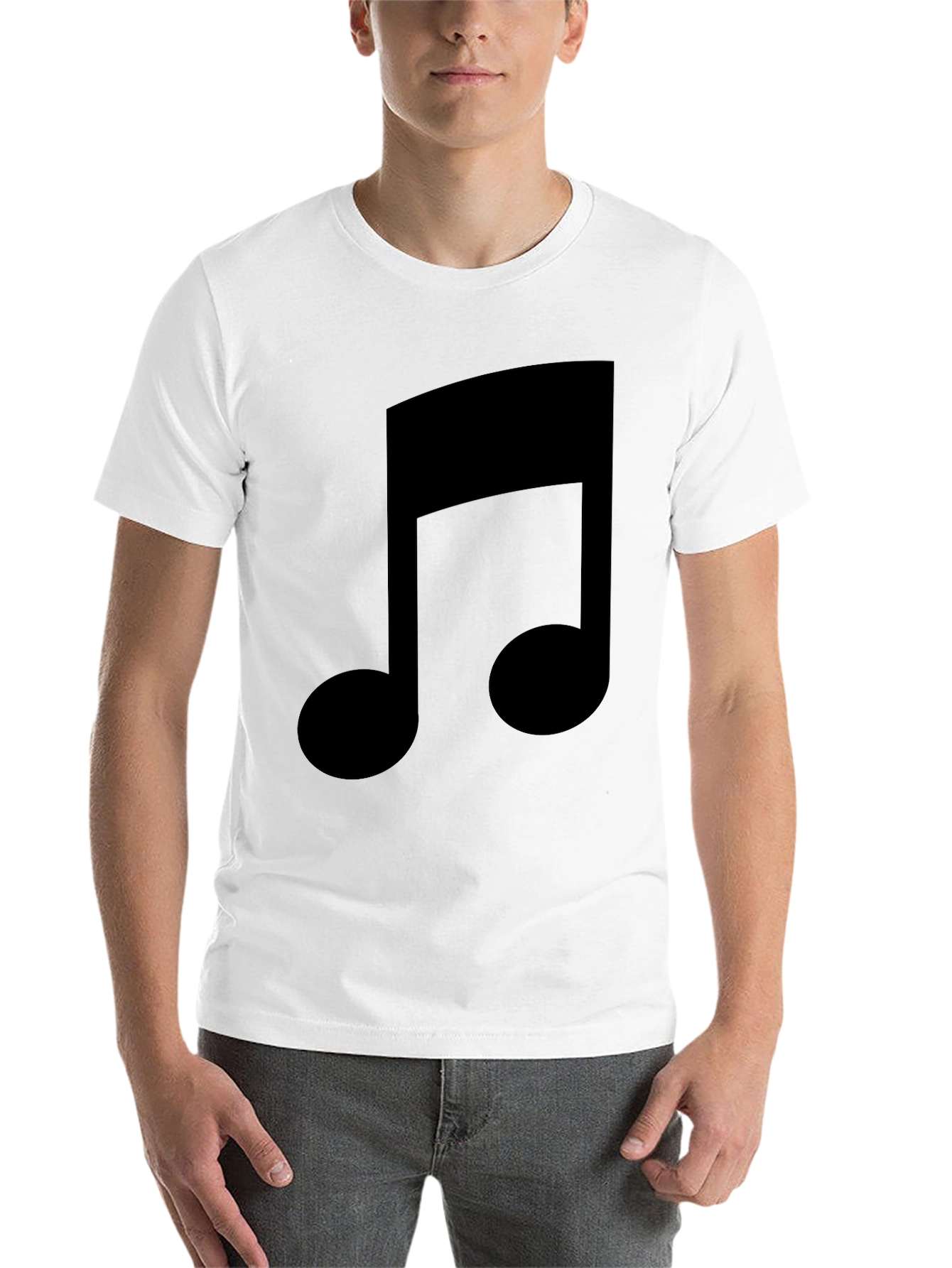 Black Music Note Graphic Tee - Stylish Black T-Shirt view 14