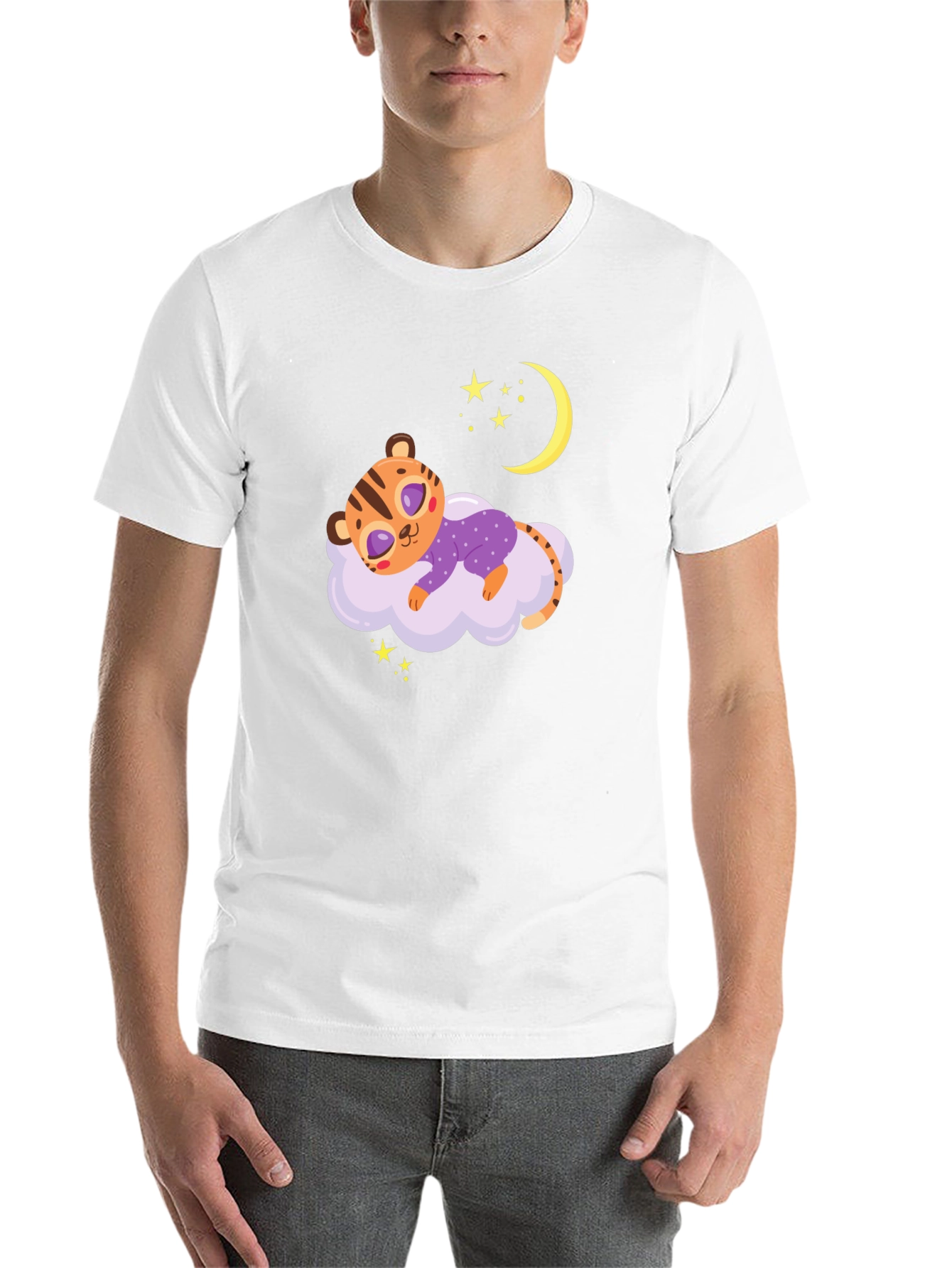 Black Cute Sleeping Tiger Tee view 14