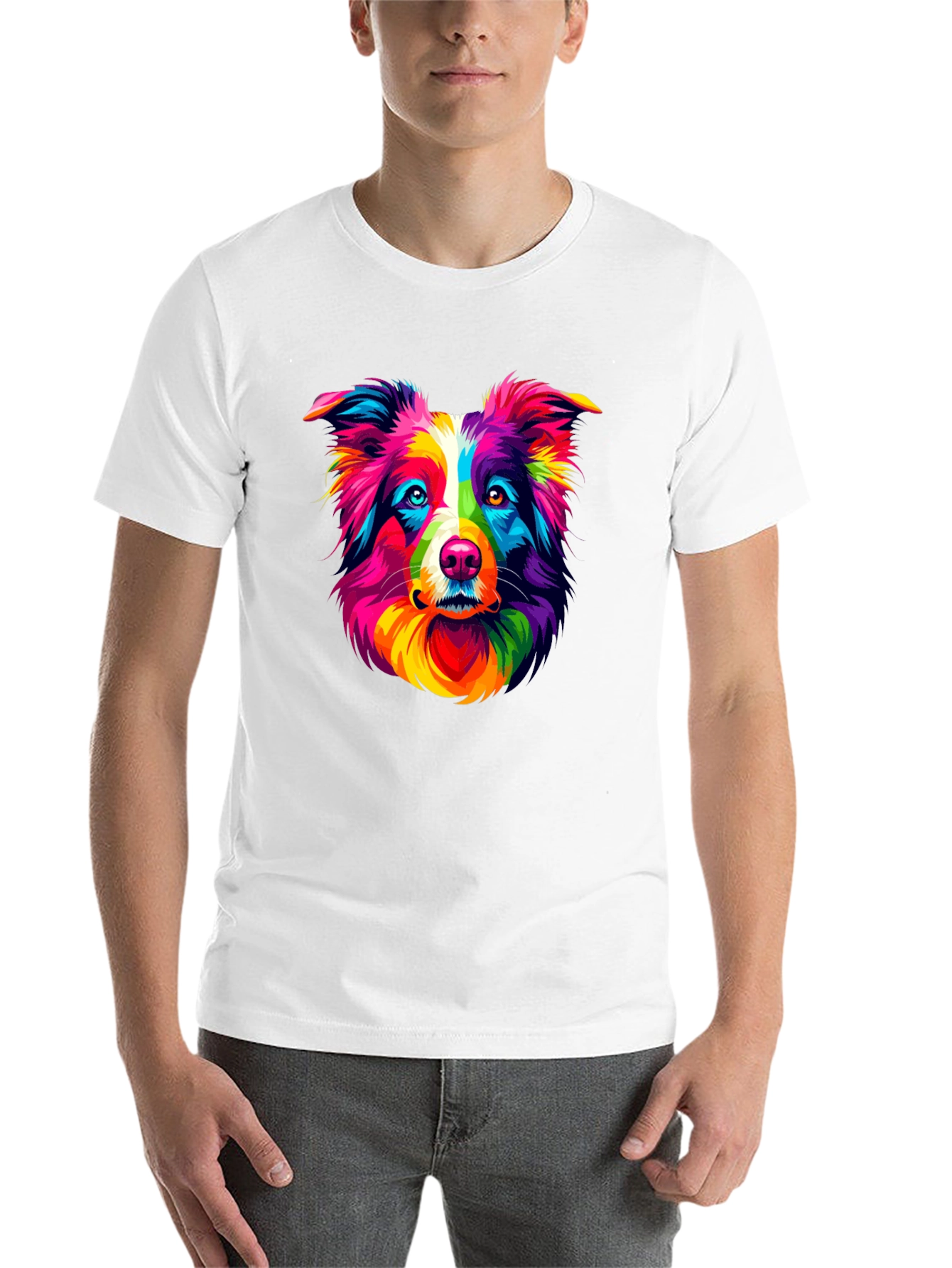 Black Colorful Dog Graphic Tee - Bold Pet Lover T-Shirt view 14