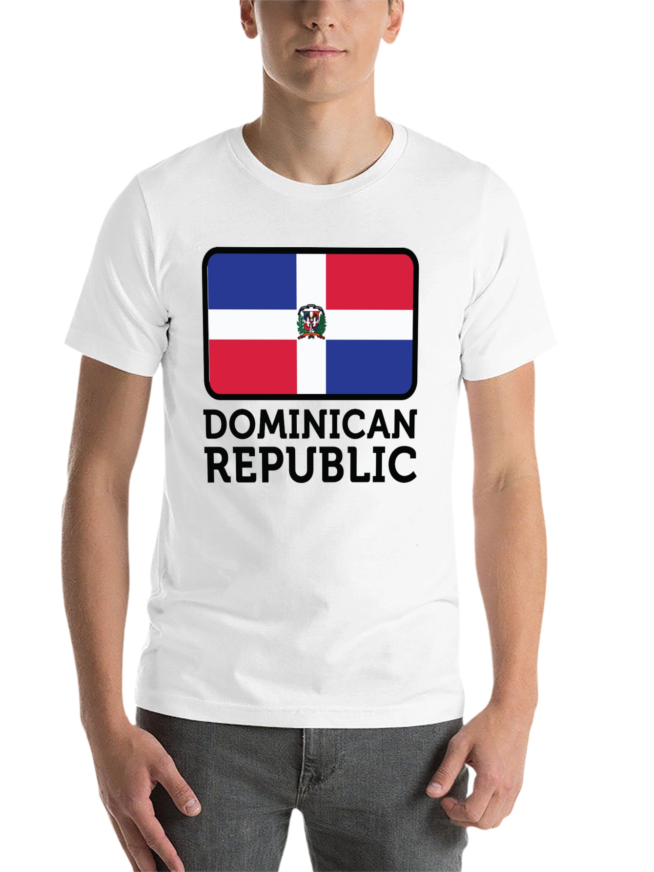 Black Dominican Republic Flag T-Shirt view 14