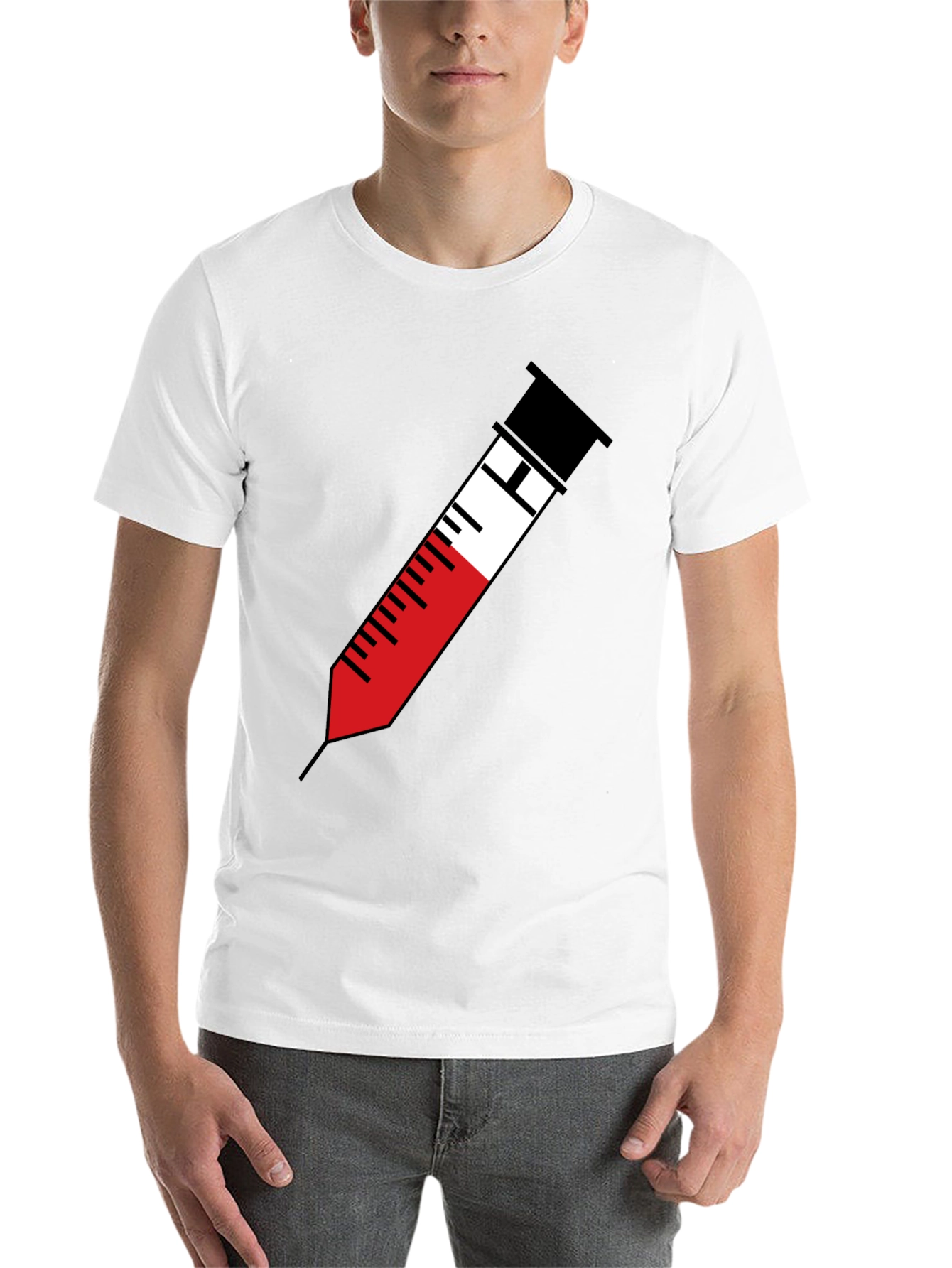 Black Syringe Graphic Tee - Bold Medical Humor T-Shirt view 14