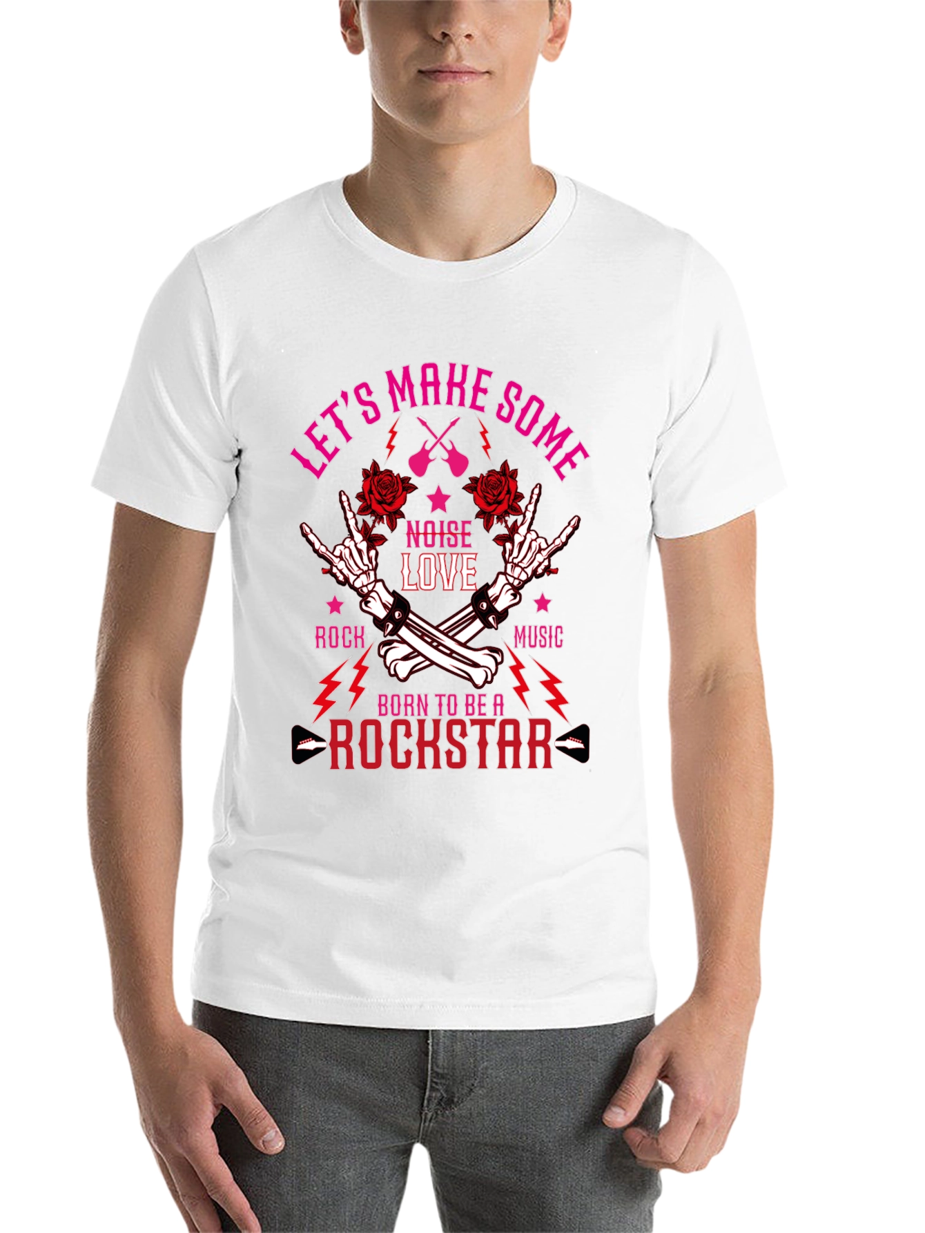Black Born to be a Rockstar T-Shirt view 14