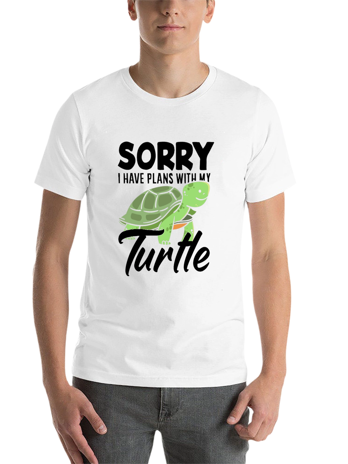 Black Sorry I Have Plans With My Turtle T-Shirt view 14