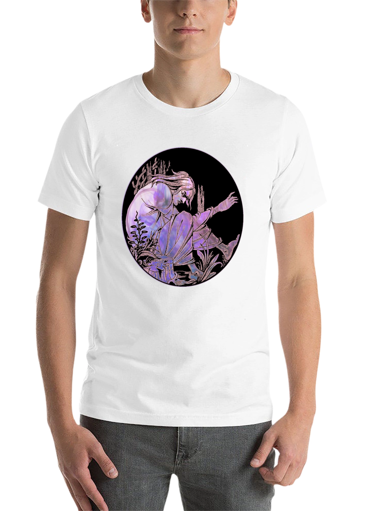 Black Artistic Graphic Tee - Stylish Black Cotton Blend view 14