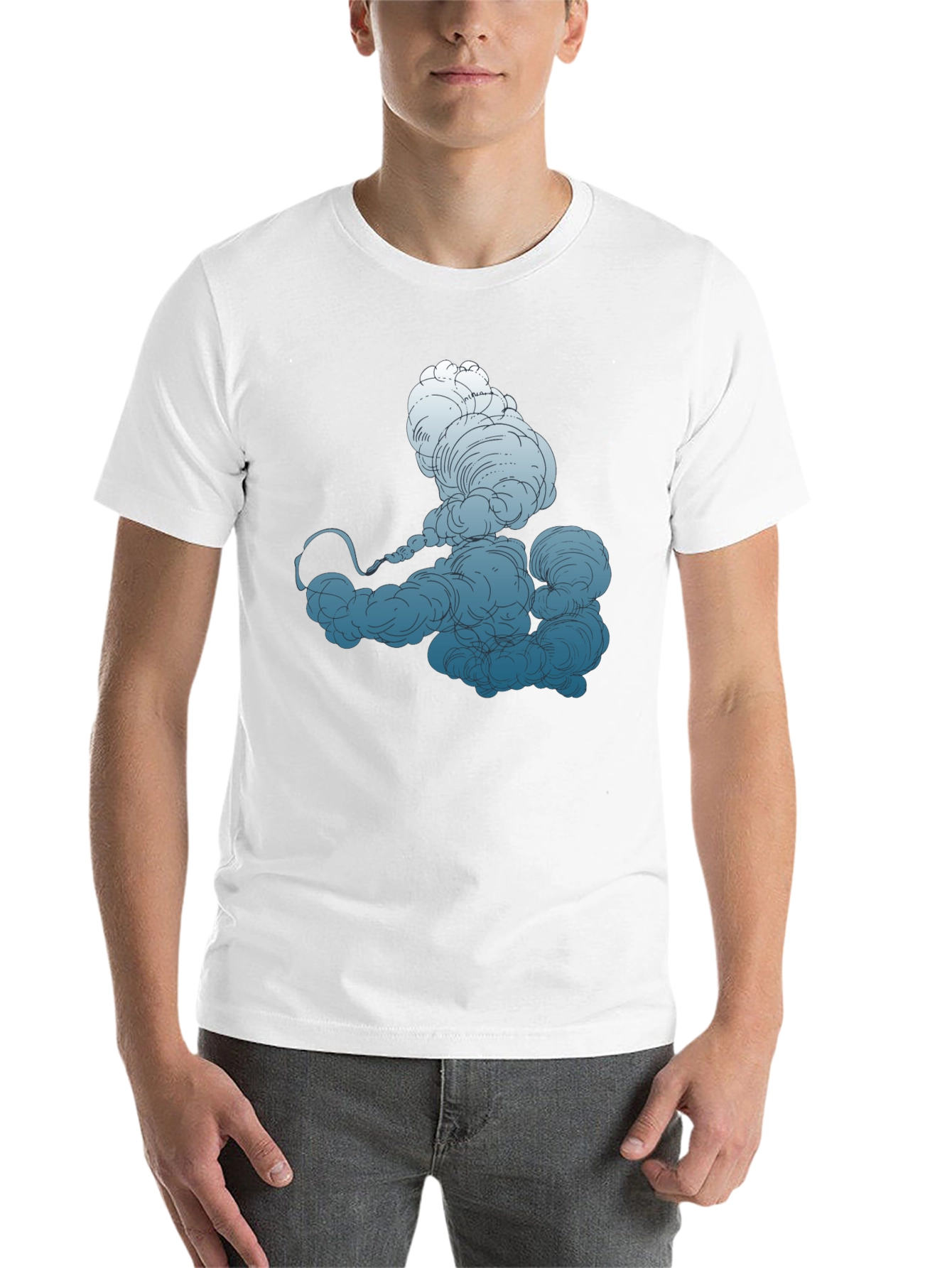 Black Smokey Cloud Graphic Tee - Cool Black T-Shirt view 14