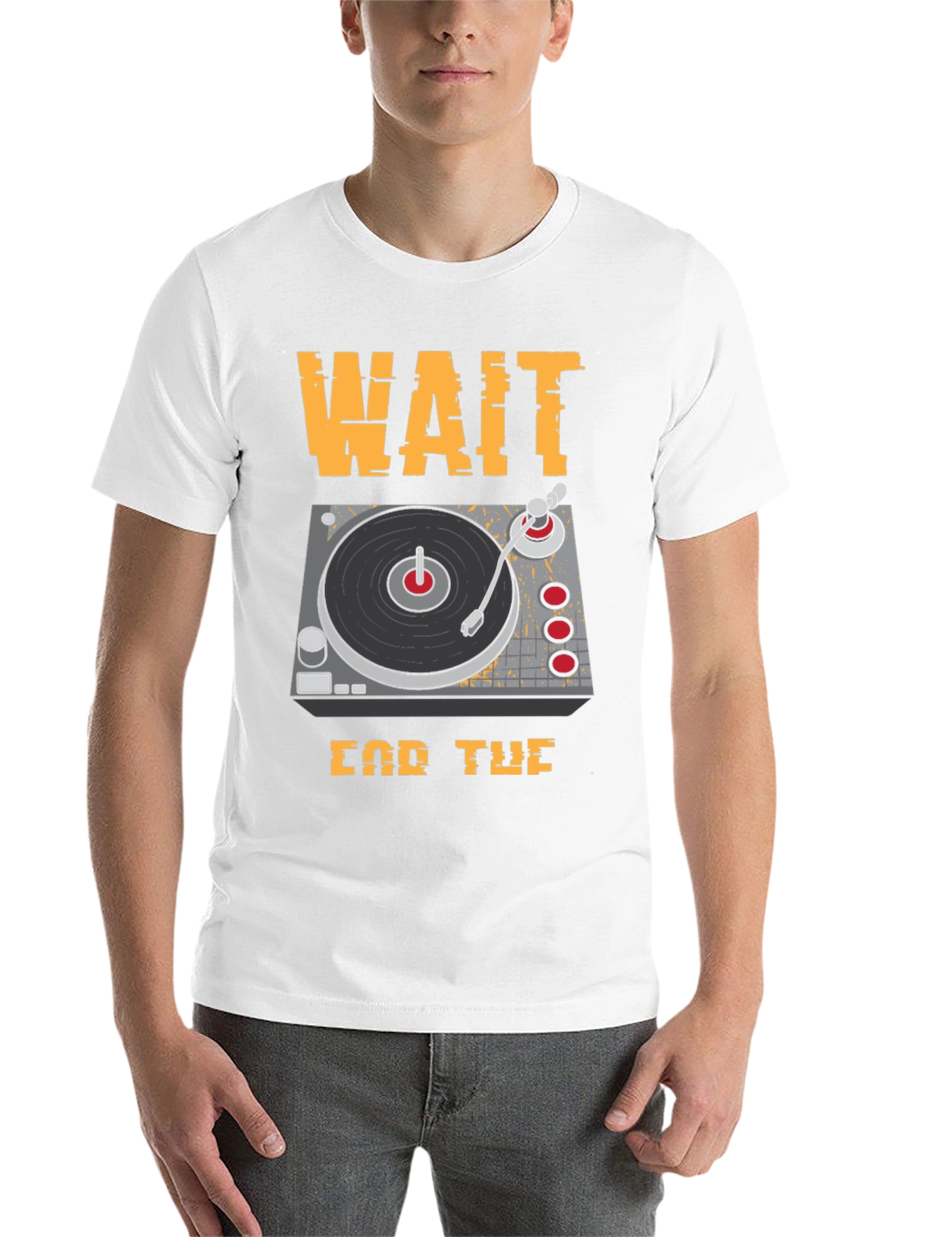 Wait For The Drop DJ Turntable Graphic T-Shirt - 14