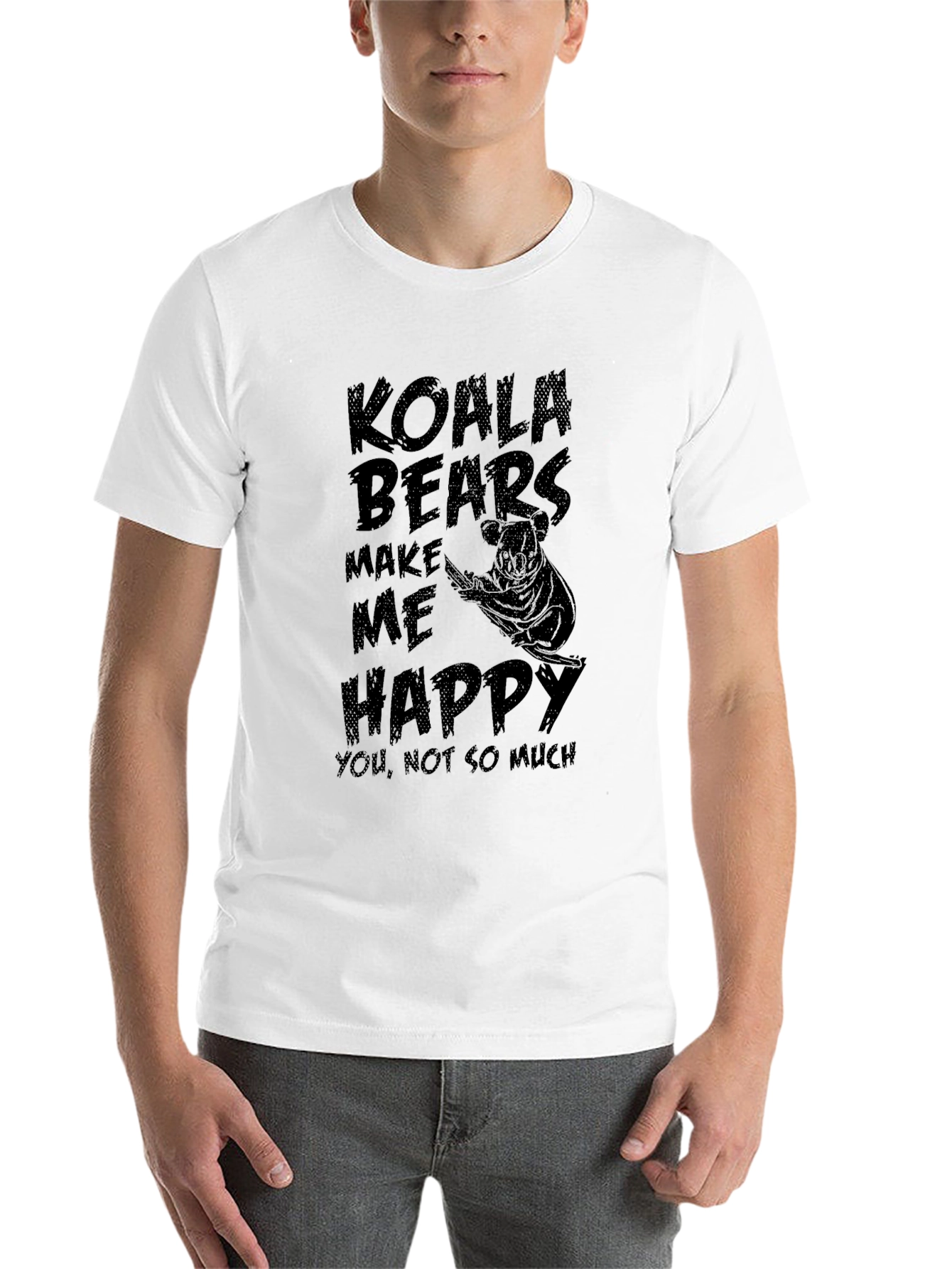 Black Koala Bears Make Me Happy Graphic T-Shirt view 14