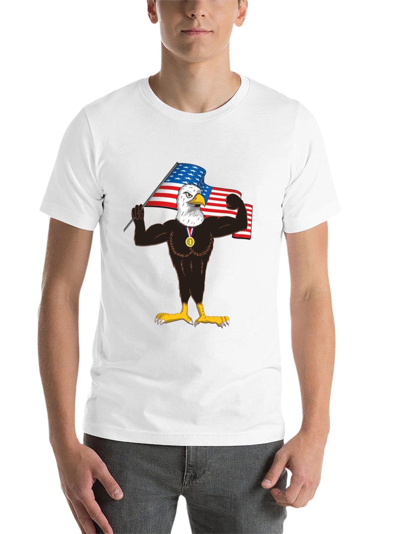 Patriotic Eagle Graphic Tee - USA Pride - 14