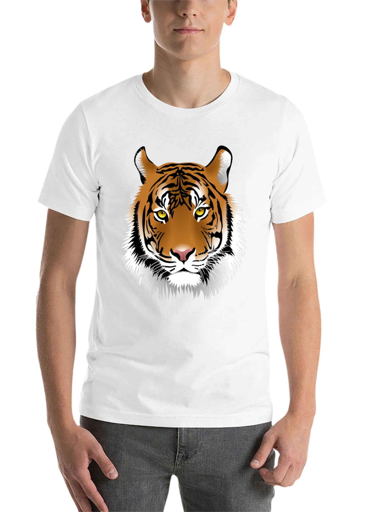 Black Cool Tiger Graphic Tee - Black Cotton Shirt view 14