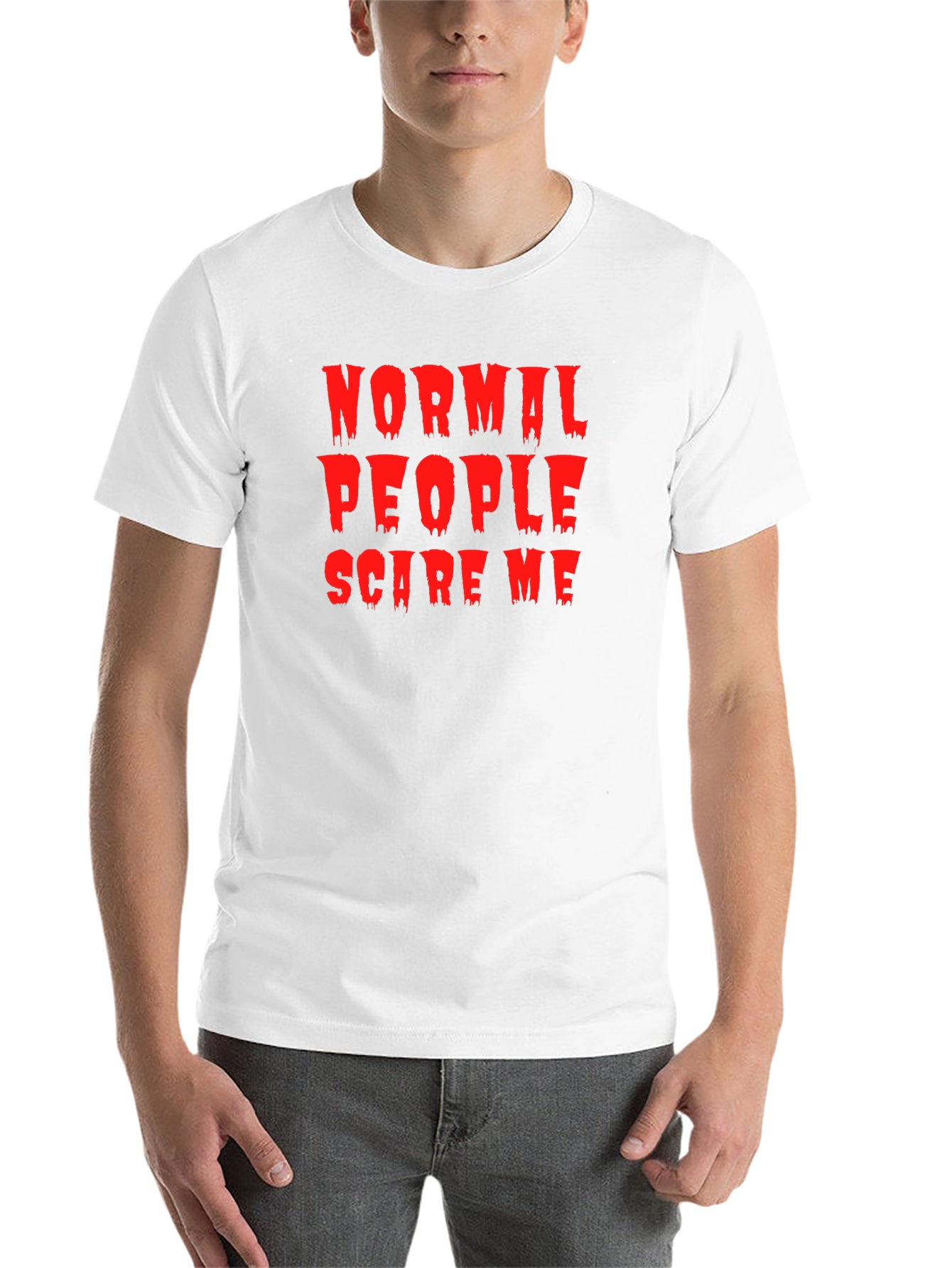 Black Normal People Scare Me T-Shirt - Halloween Tee view 14