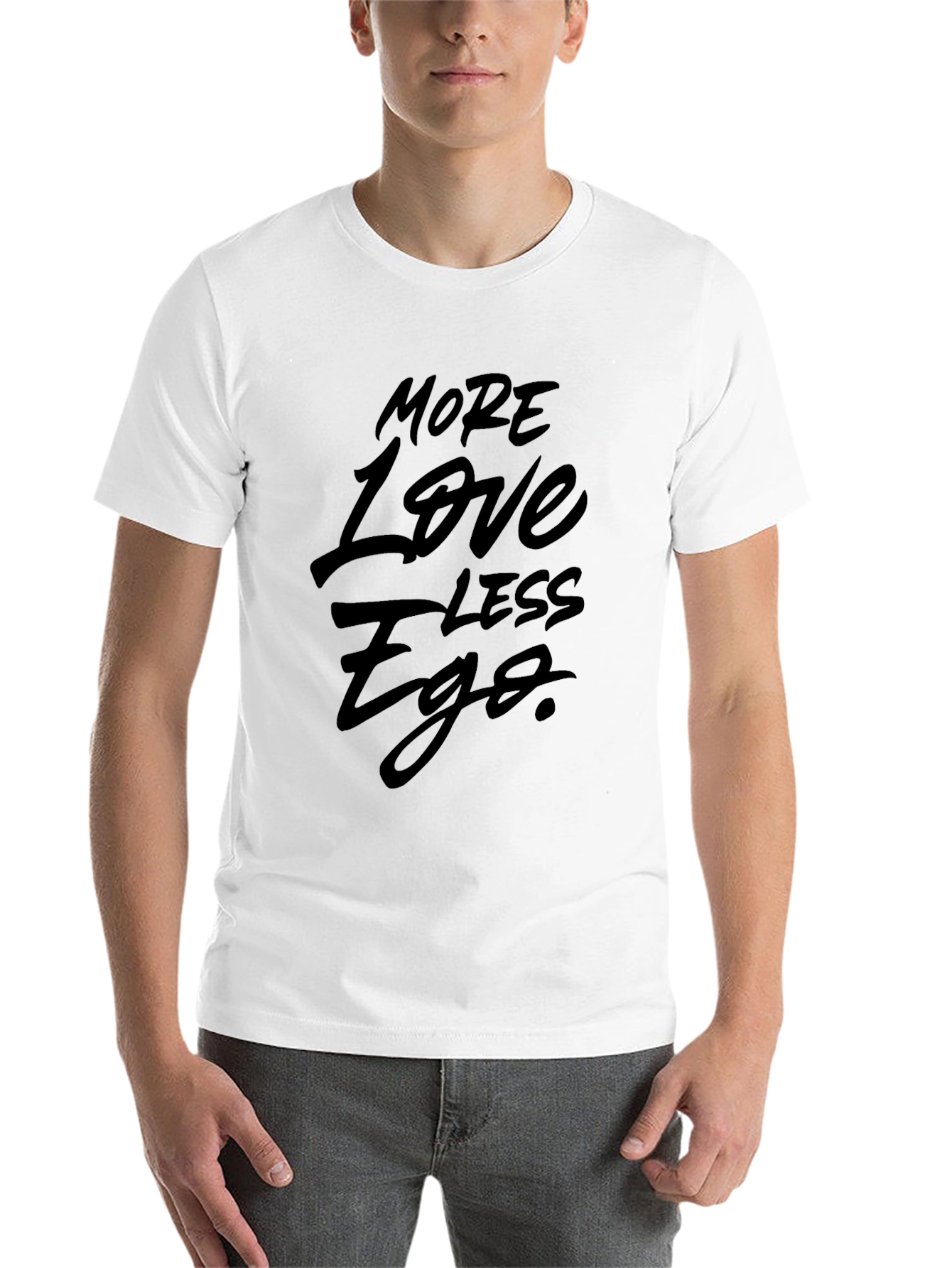 Black More Love Less Ego Graphic T-Shirt - Black view 14