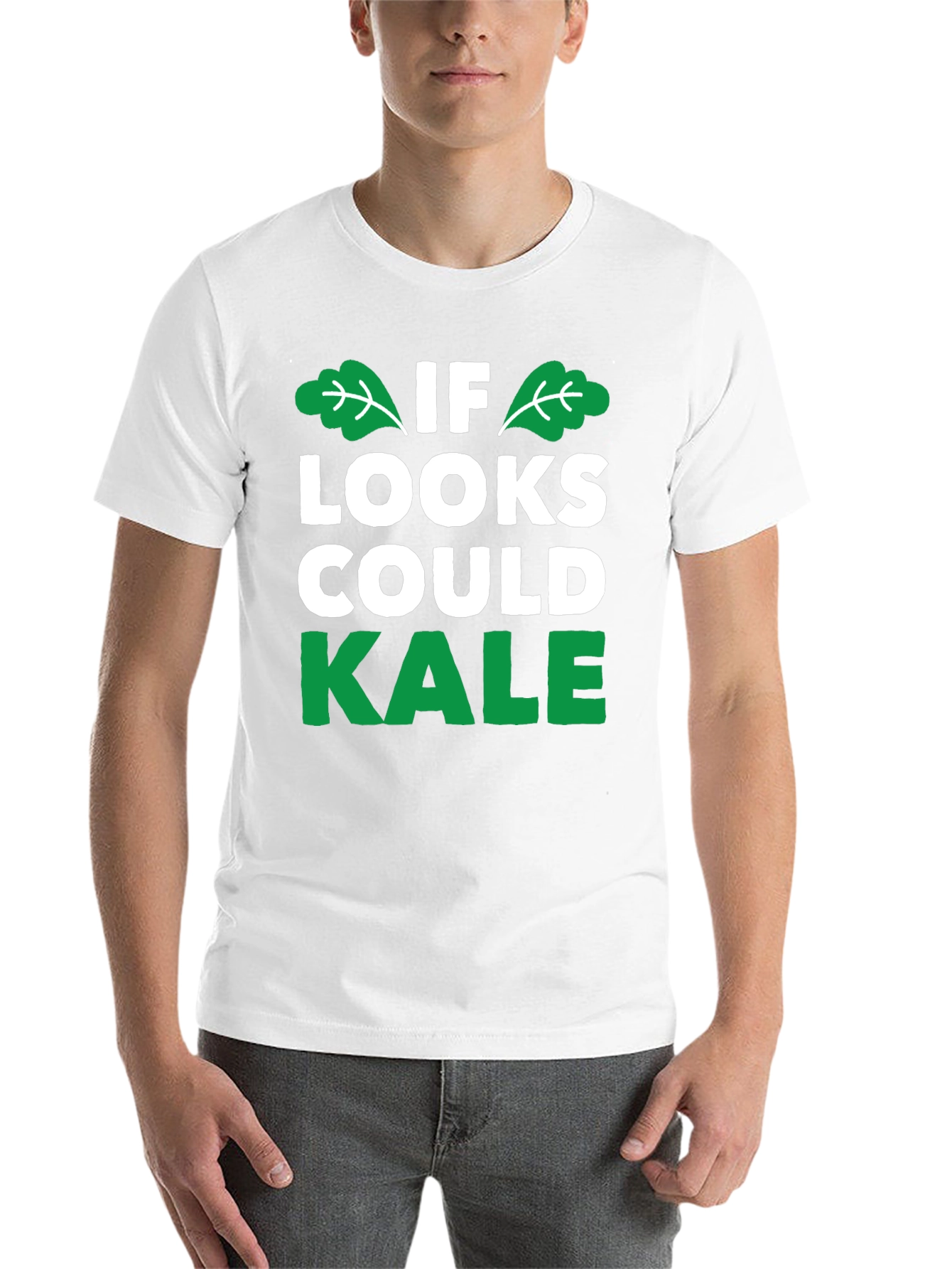 Black Funny Vegan T-Shirt: If Looks Could Kale view 14
