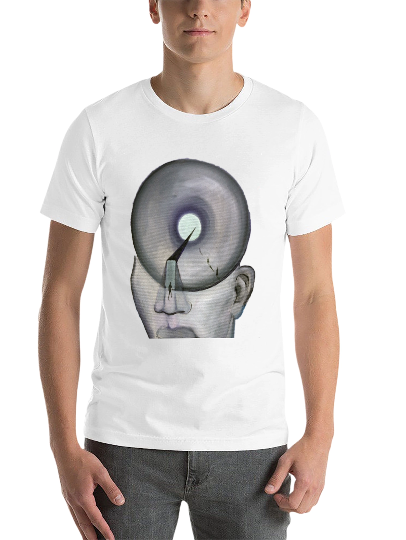 Black Surreal Head Graphic T-Shirt view 14