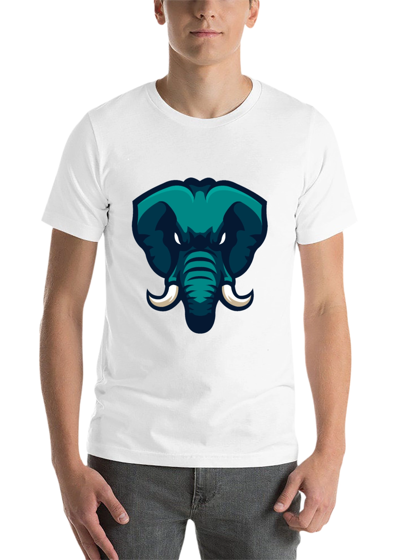 Black Elephant Graphic Print Black T-Shirt view 14