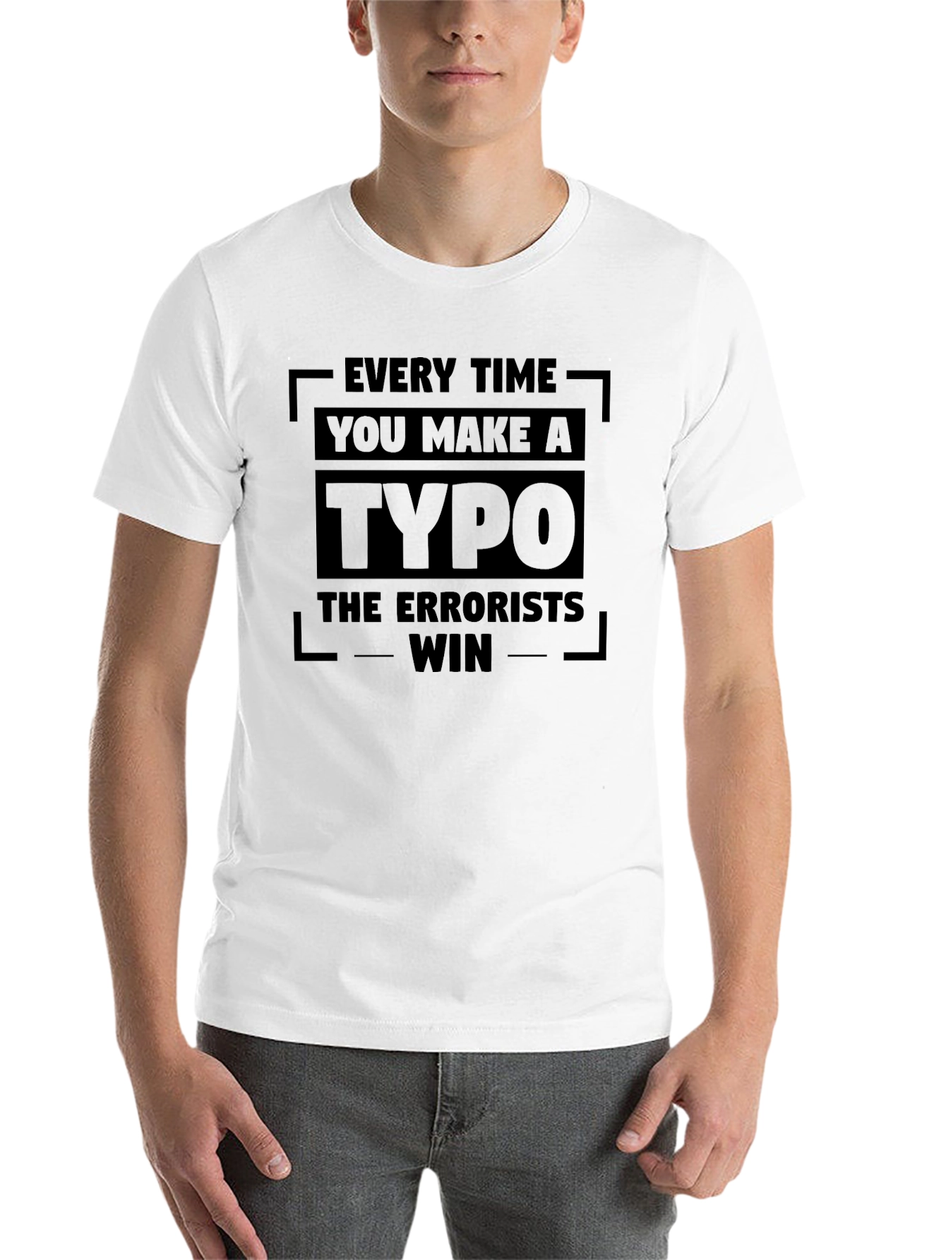 Black Typo Errorist Win T-Shirt view 14