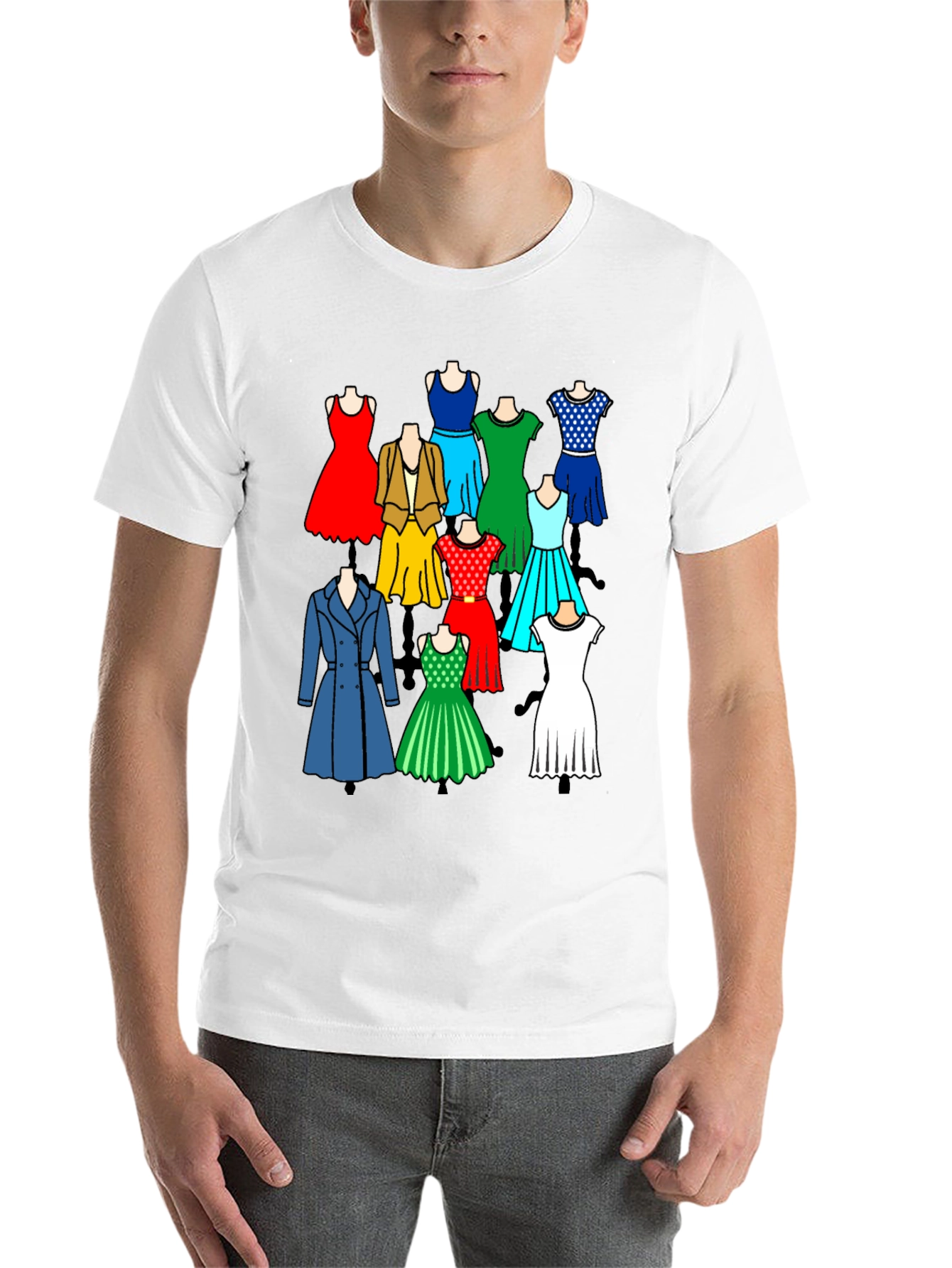 Black Colorful Dresses Graphic Tee view 14