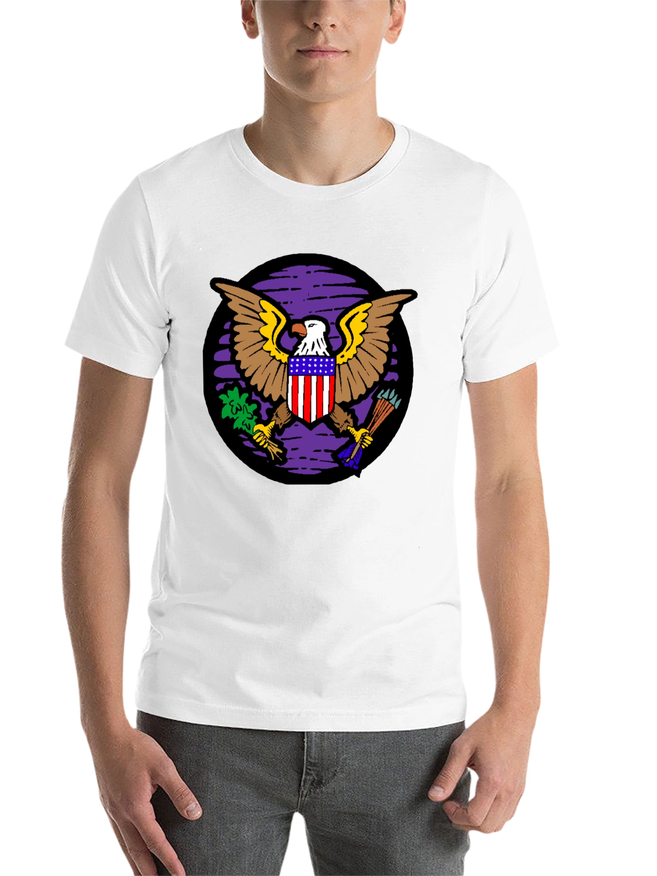 Black American Eagle Graphic Black T-Shirt view 14