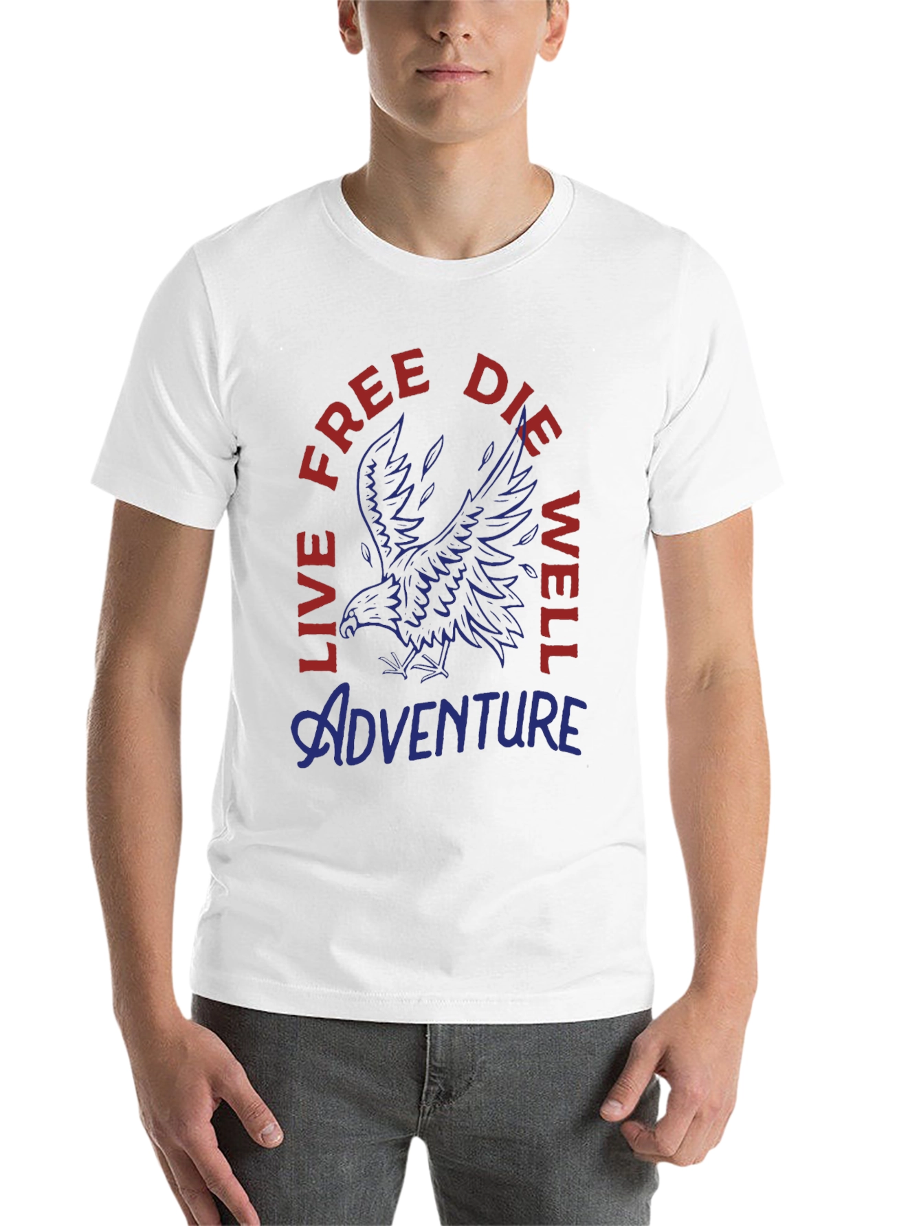 Black Adventure Eagle Graphic Print Men's T-Shirt view 14