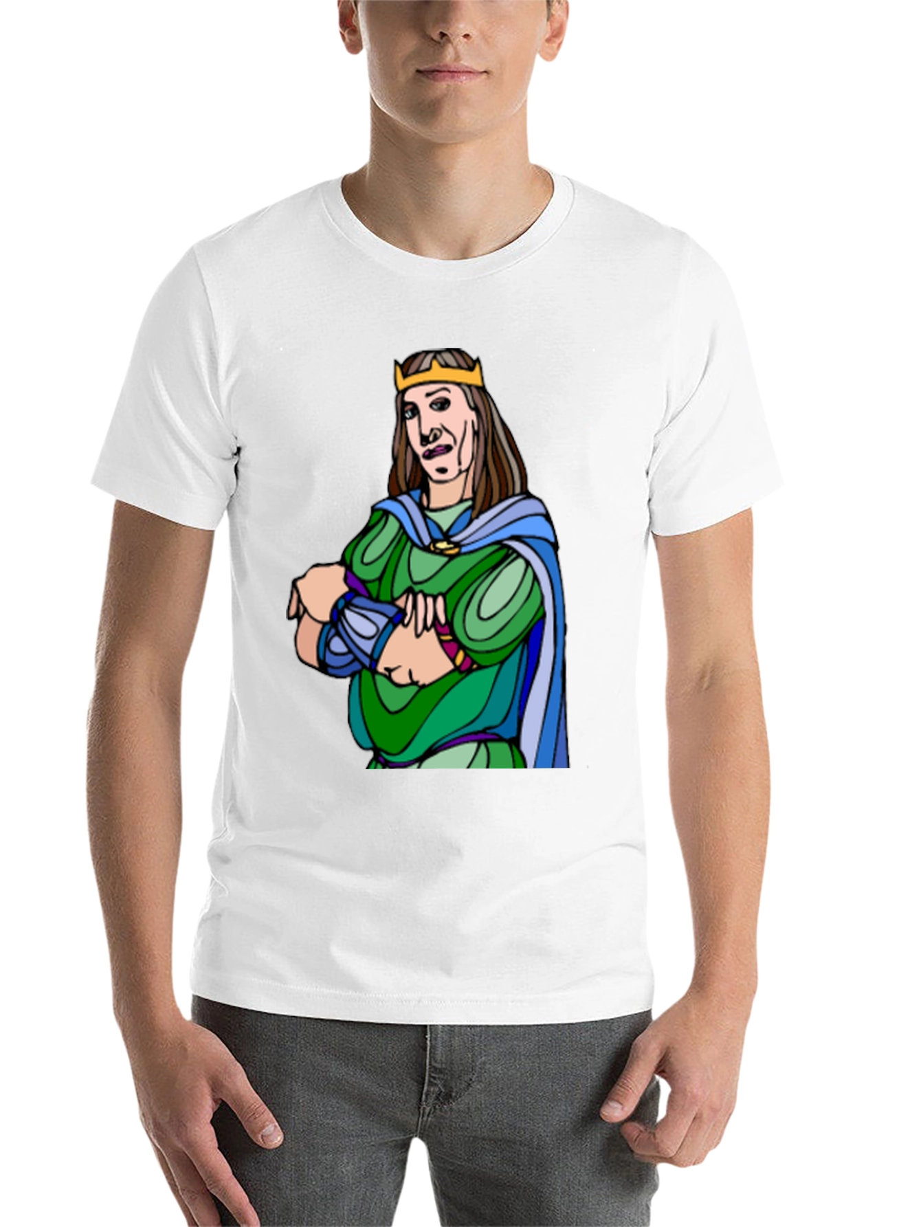 Black King Cartoon Graphic Tee - Black view 14