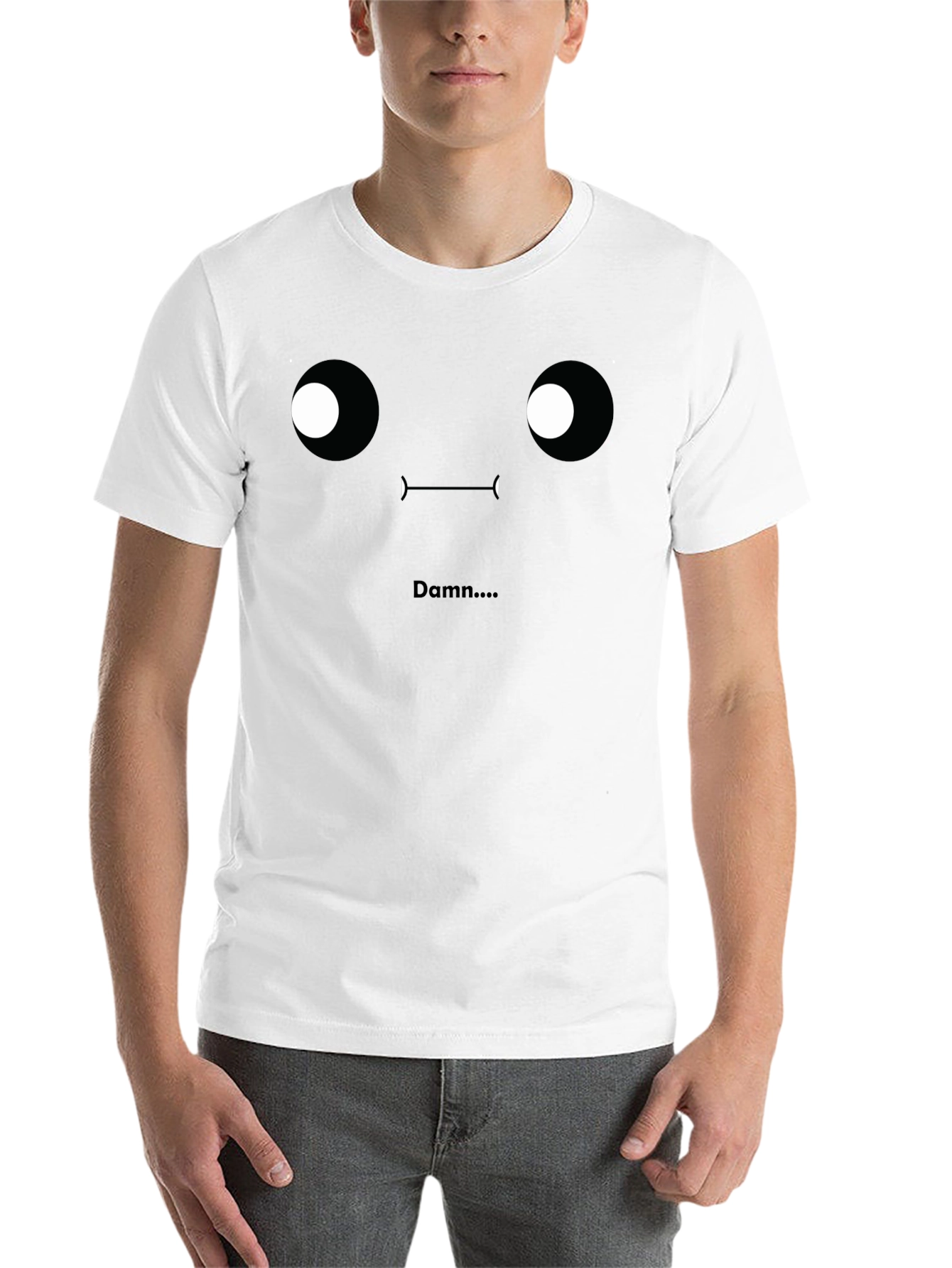 Black Damn T-Shirt - Funny Face Graphic Tee - Black view 14